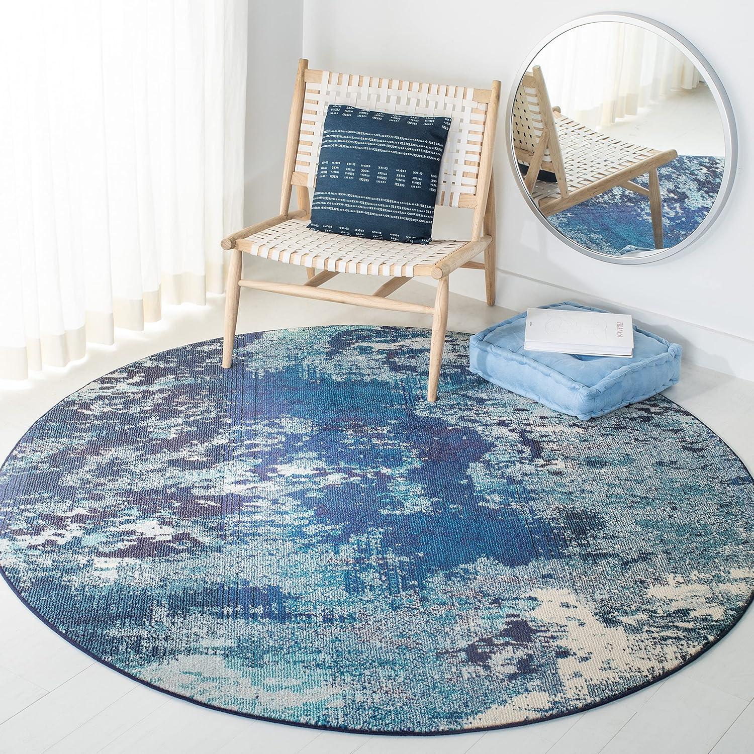 image:imageSAFAVIEH Area Rug 8x10 Madison Collection Large Blue amp Grey Modern Boho Abstract Design NonShedding amp Easy Cleaning Ideal for Living Room Bedroom Office Dining Space MAD440MNavyIvory