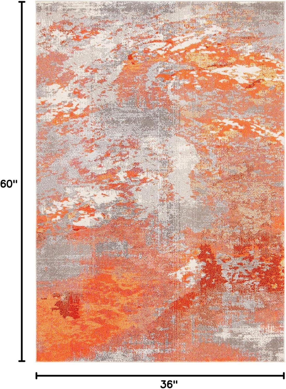 image:imageSAFAVIEH Area Rug 8x10 Madison Collection Large Blue amp Grey Modern Boho Abstract Design NonShedding amp Easy Cleaning Ideal for Living Room Bedroom Office Dining Space MAD440MGreyOrange