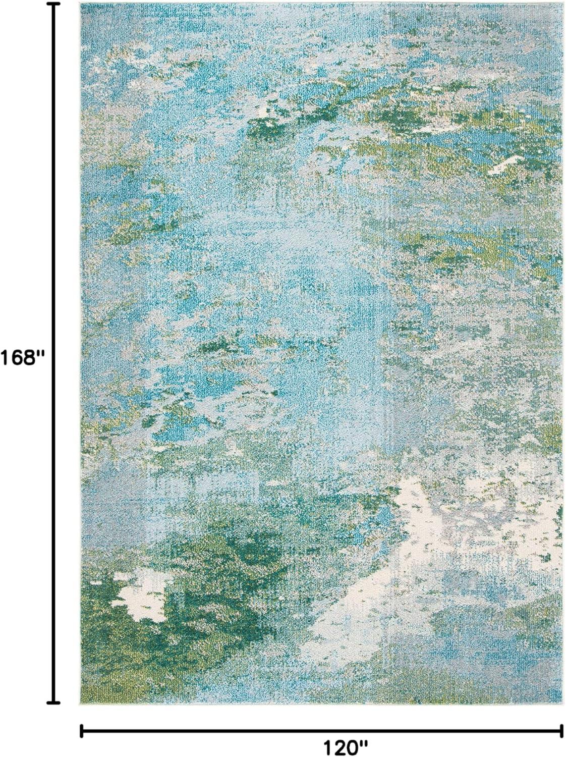image:imageSAFAVIEH Area Rug 8x10 Madison Collection Large Blue amp Grey Modern Boho Abstract Design NonShedding amp Easy Cleaning Ideal for Living Room Bedroom Office Dining Space MAD440MLight BlueGreen