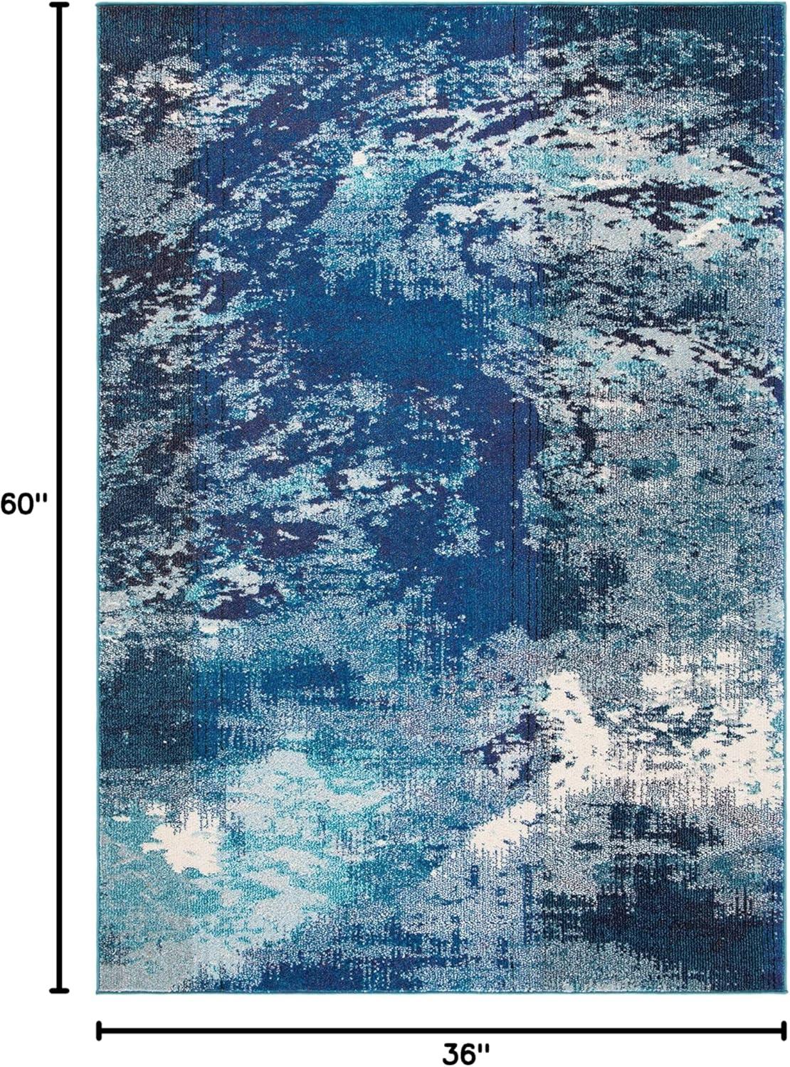 image:imageSAFAVIEH Area Rug 8x10 Madison Collection Large Blue amp Grey Modern Boho Abstract Design NonShedding amp Easy Cleaning Ideal for Living Room Bedroom Office Dining Space MAD440MNavyIvory