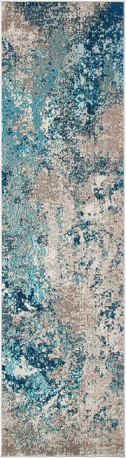 image:imageSAFAVIEH Area Rug 8x10 Madison Collection Large Blue amp Grey Modern Boho Abstract Design NonShedding amp Easy Cleaning Ideal for Living Room Bedroom Office Dining Space MAD440MBlueBeige