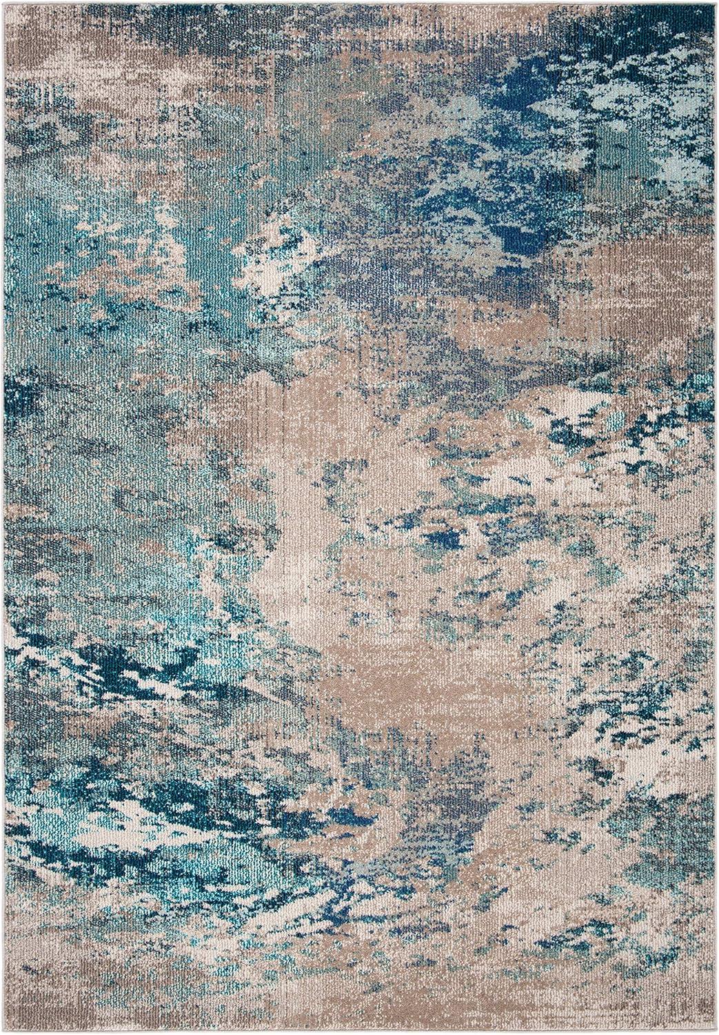 image:imageSAFAVIEH Area Rug 8x10 Madison Collection Large Blue amp Grey Modern Boho Abstract Design NonShedding amp Easy Cleaning Ideal for Living Room Bedroom Office Dining Space MAD440MBlueBeige