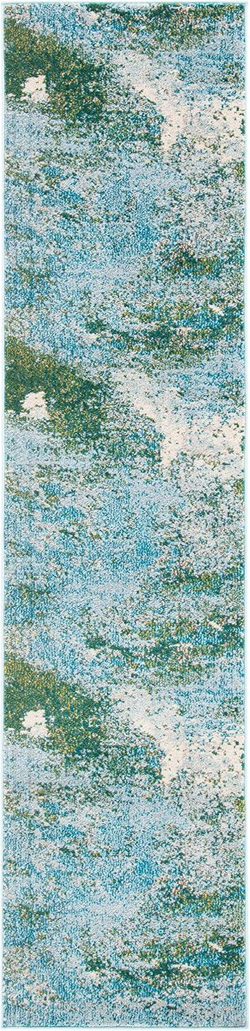 image:imageSAFAVIEH Area Rug 8x10 Madison Collection Large Blue amp Grey Modern Boho Abstract Design NonShedding amp Easy Cleaning Ideal for Living Room Bedroom Office Dining Space MAD440MLight BlueGreen
