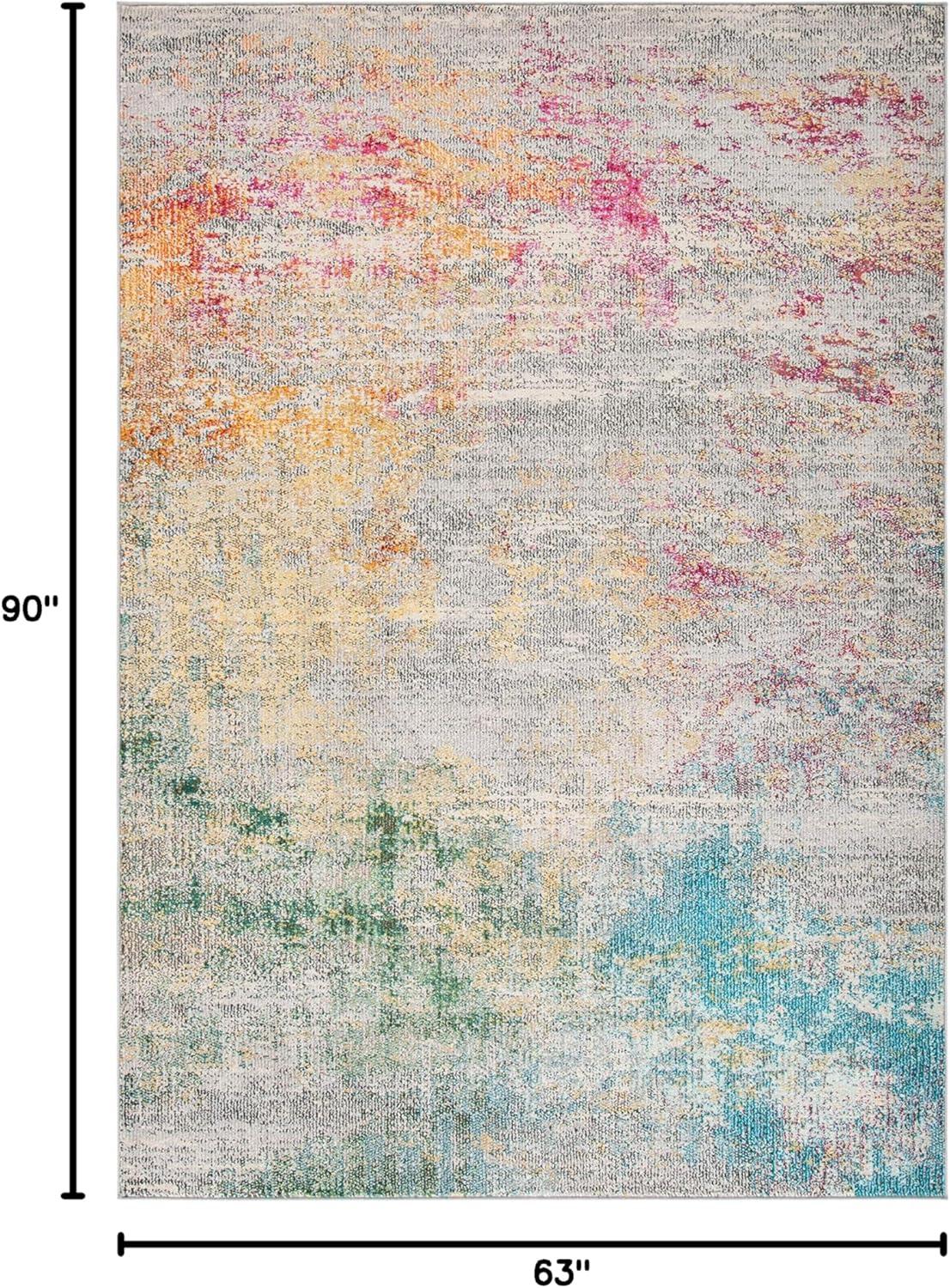 image:imageSAFAVIEH Area Rug 8x10 Madison Collection Large Blue amp Grey Modern Boho Abstract Design NonShedding amp Easy Cleaning Ideal for Living Room Bedroom Office Dining Space MAD440MGreyGold