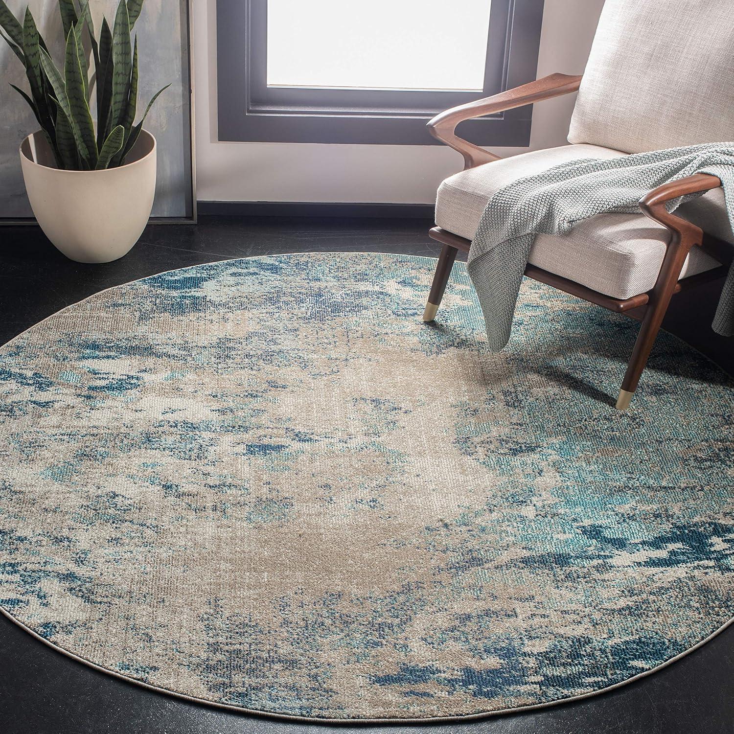 image:imageSAFAVIEH Area Rug 8x10 Madison Collection Large Blue amp Grey Modern Boho Abstract Design NonShedding amp Easy Cleaning Ideal for Living Room Bedroom Office Dining Space MAD440MBlueBeige