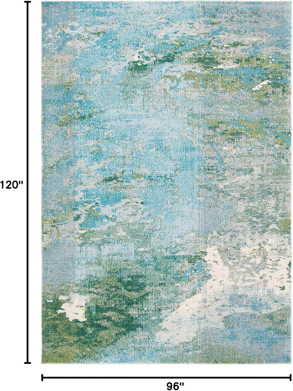 image:imageSAFAVIEH Area Rug 8x10 Madison Collection Large Blue amp Grey Modern Boho Abstract Design NonShedding amp Easy Cleaning Ideal for Living Room Bedroom Office Dining Space MAD440MLight BlueGreen