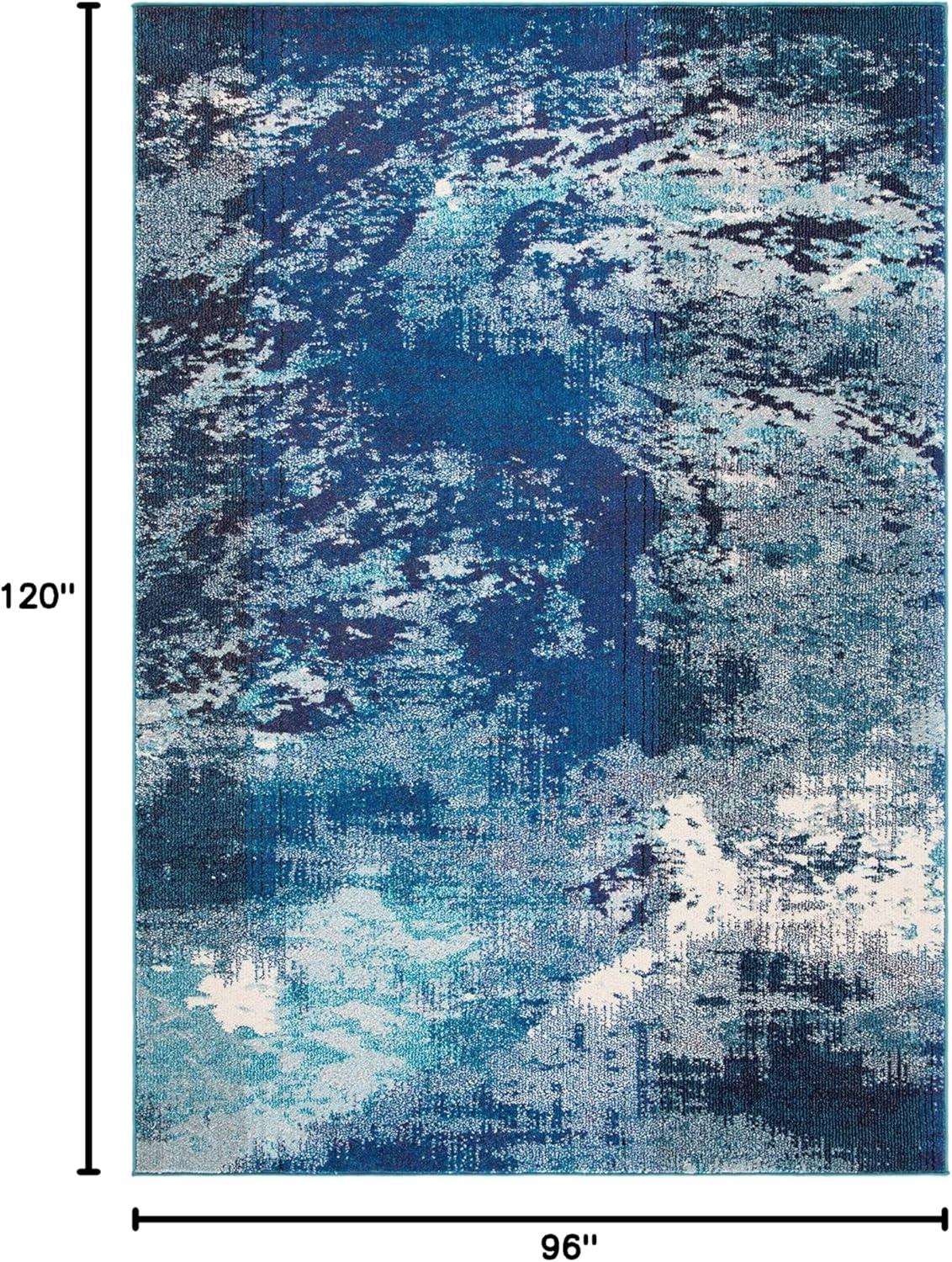 image:imageSAFAVIEH Area Rug 8x10 Madison Collection Large Blue amp Grey Modern Boho Abstract Design NonShedding amp Easy Cleaning Ideal for Living Room Bedroom Office Dining Space MAD440MNavyIvory