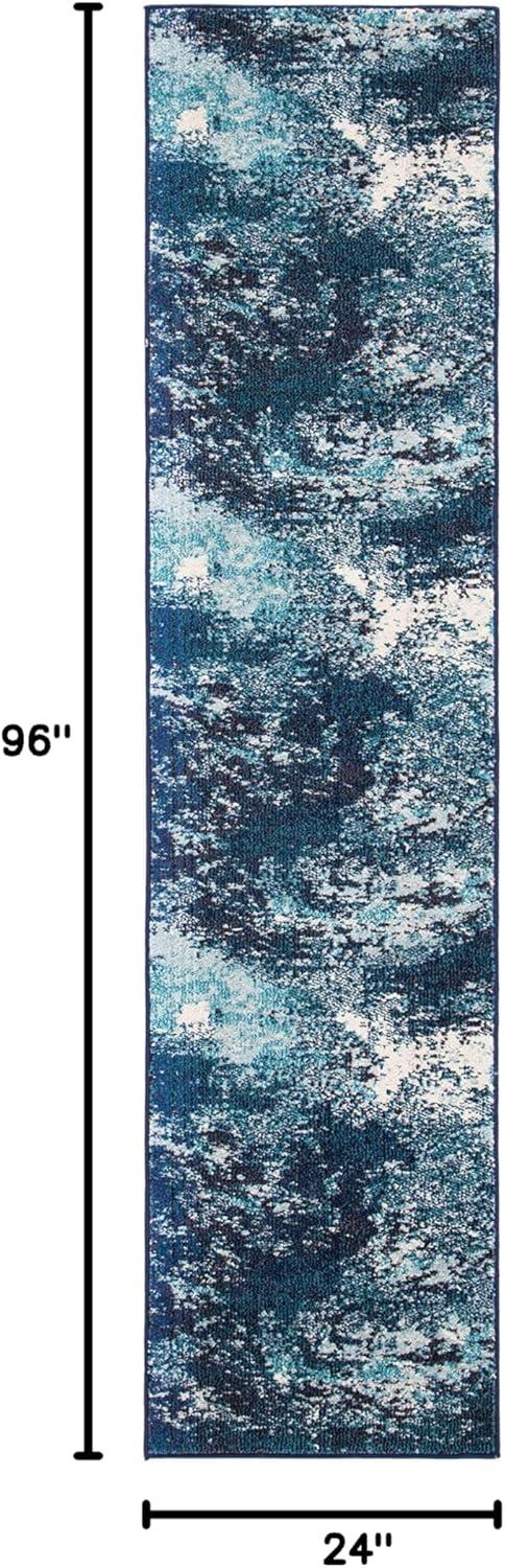 image:imageSAFAVIEH Area Rug 8x10 Madison Collection Large Blue amp Grey Modern Boho Abstract Design NonShedding amp Easy Cleaning Ideal for Living Room Bedroom Office Dining Space MAD440MNavyIvory