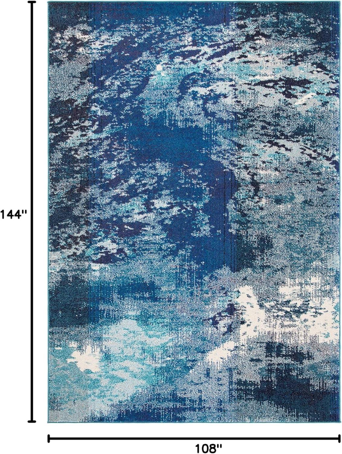 image:imageSAFAVIEH Area Rug 8x10 Madison Collection Large Blue amp Grey Modern Boho Abstract Design NonShedding amp Easy Cleaning Ideal for Living Room Bedroom Office Dining Space MAD440MNavyIvory