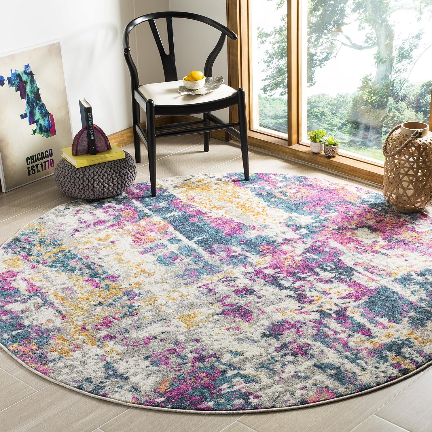 image:imageSAFAVIEH Area Rug 8x10 Madison Collection Large Ivory amp Blue Modern Boho Abstract Design NonShedding amp Easy Cleaning Ideal for Living Room Bedroom Office Dining Space MAD143BIvoryBlue