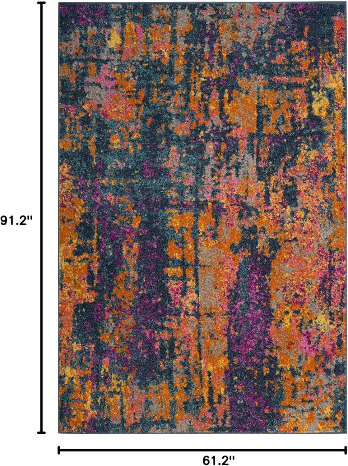 image:imageSAFAVIEH Area Rug 8x10 Madison Collection Large Ivory amp Blue Modern Boho Abstract Design NonShedding amp Easy Cleaning Ideal for Living Room Bedroom Office Dining Space MAD143BBlueOrange