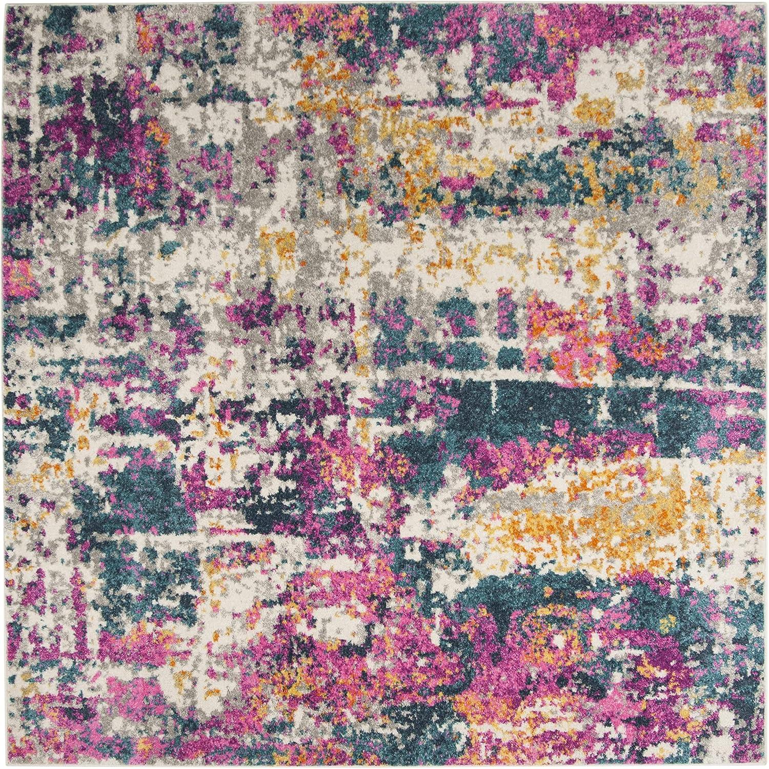 image:imageSAFAVIEH Area Rug 8x10 Madison Collection Large Ivory amp Blue Modern Boho Abstract Design NonShedding amp Easy Cleaning Ideal for Living Room Bedroom Office Dining Space MAD143BIvoryBlue