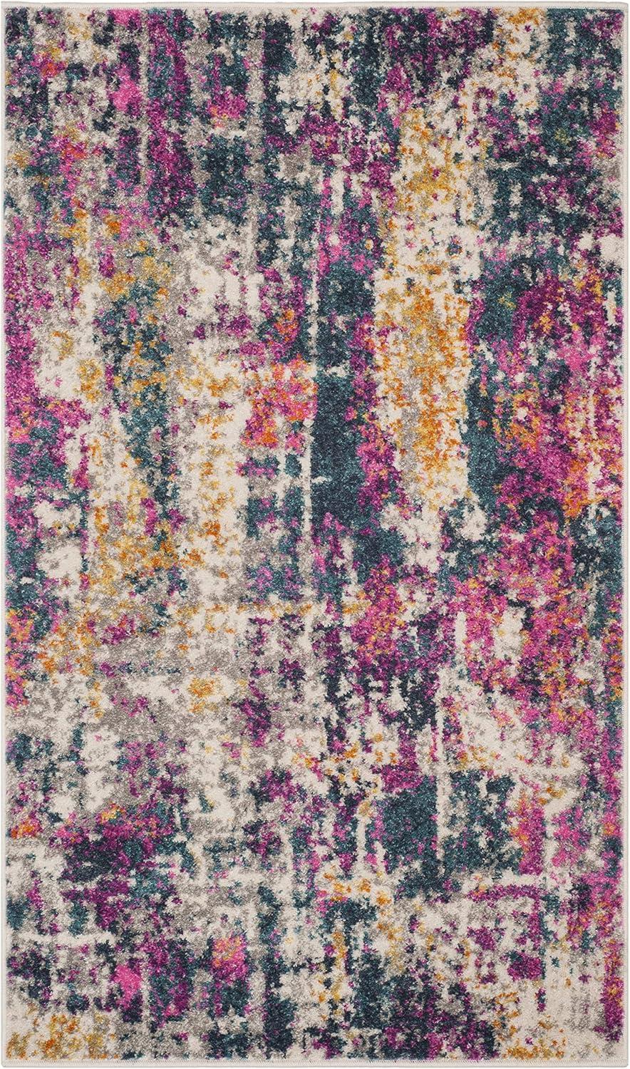 image:imageSAFAVIEH Area Rug 8x10 Madison Collection Large Ivory amp Blue Modern Boho Abstract Design NonShedding amp Easy Cleaning Ideal for Living Room Bedroom Office Dining Space MAD143BIvoryBlue