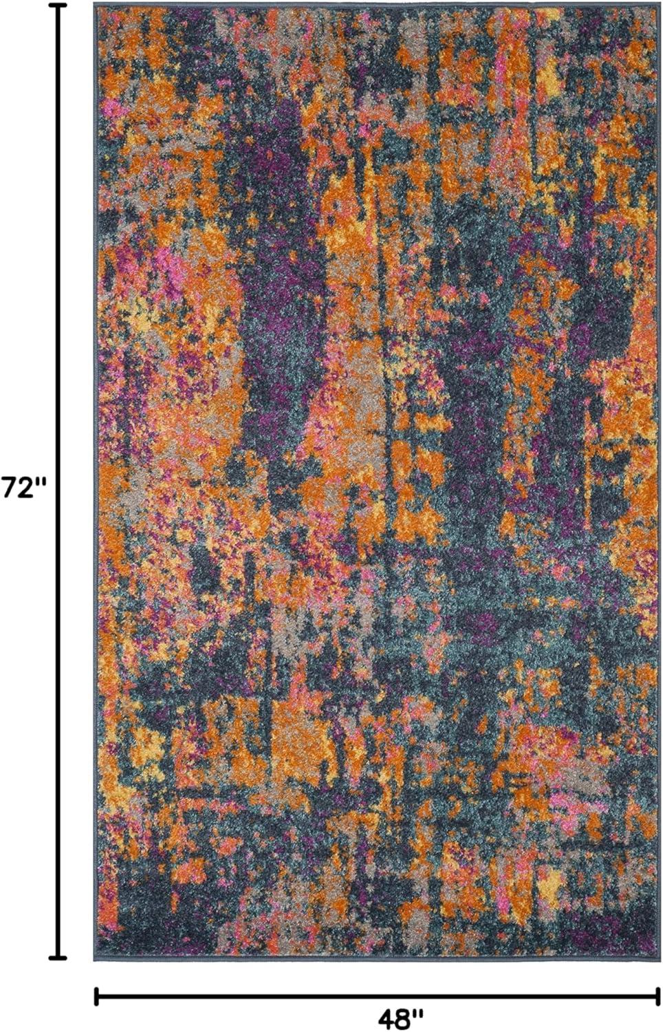 image:imageSAFAVIEH Area Rug 8x10 Madison Collection Large Ivory amp Blue Modern Boho Abstract Design NonShedding amp Easy Cleaning Ideal for Living Room Bedroom Office Dining Space MAD143BBlueOrange