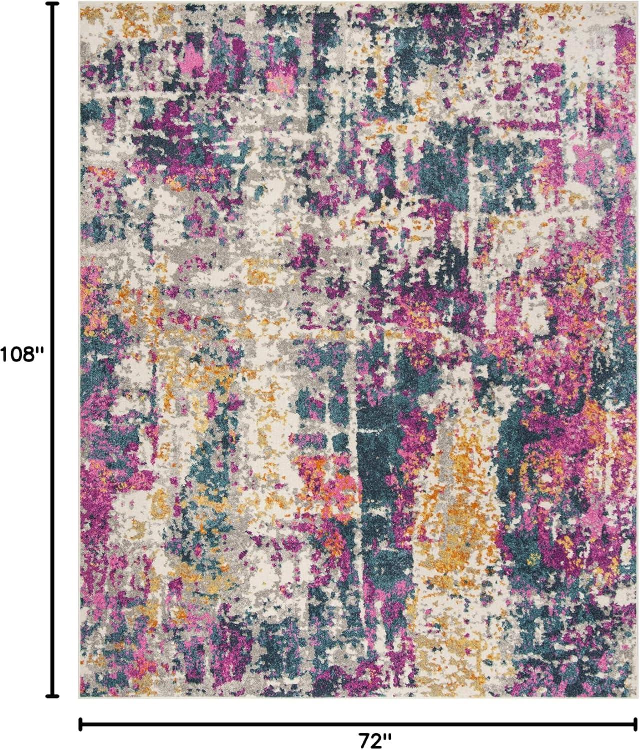 image:imageSAFAVIEH Area Rug 8x10 Madison Collection Large Ivory amp Blue Modern Boho Abstract Design NonShedding amp Easy Cleaning Ideal for Living Room Bedroom Office Dining Space MAD143BIvoryBlue