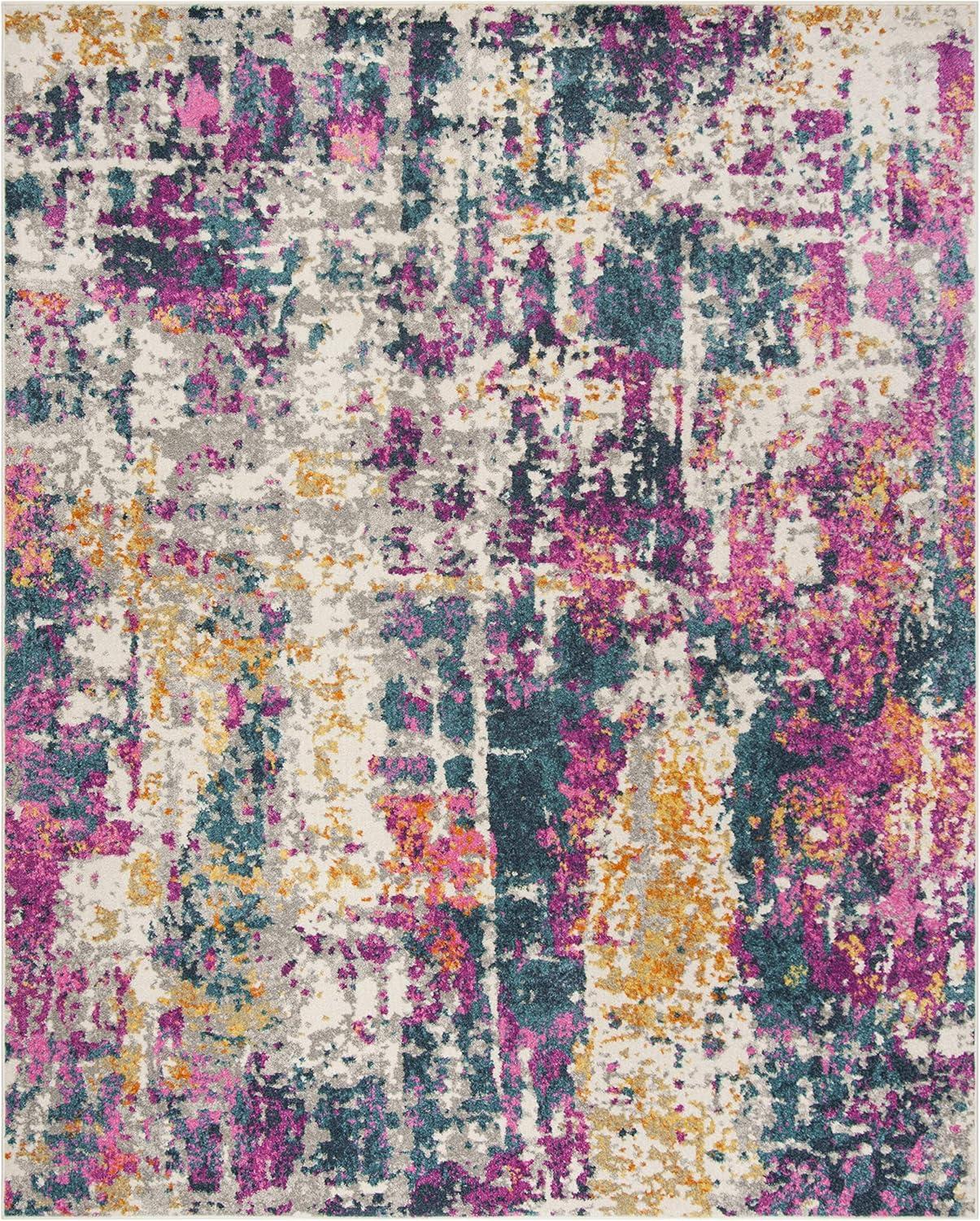 image:imageSAFAVIEH Area Rug 8x10 Madison Collection Large Ivory amp Blue Modern Boho Abstract Design NonShedding amp Easy Cleaning Ideal for Living Room Bedroom Office Dining Space MAD143BIvoryBlue