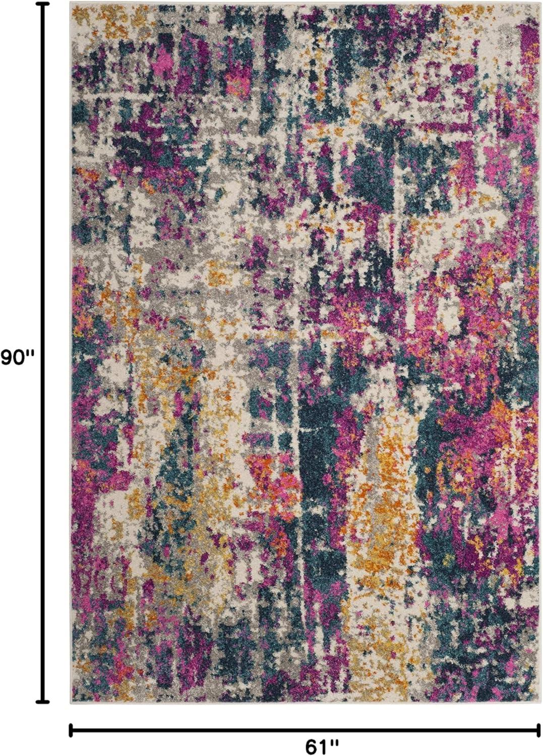 image:imageSAFAVIEH Area Rug 8x10 Madison Collection Large Ivory amp Blue Modern Boho Abstract Design NonShedding amp Easy Cleaning Ideal for Living Room Bedroom Office Dining Space MAD143BIvoryBlue