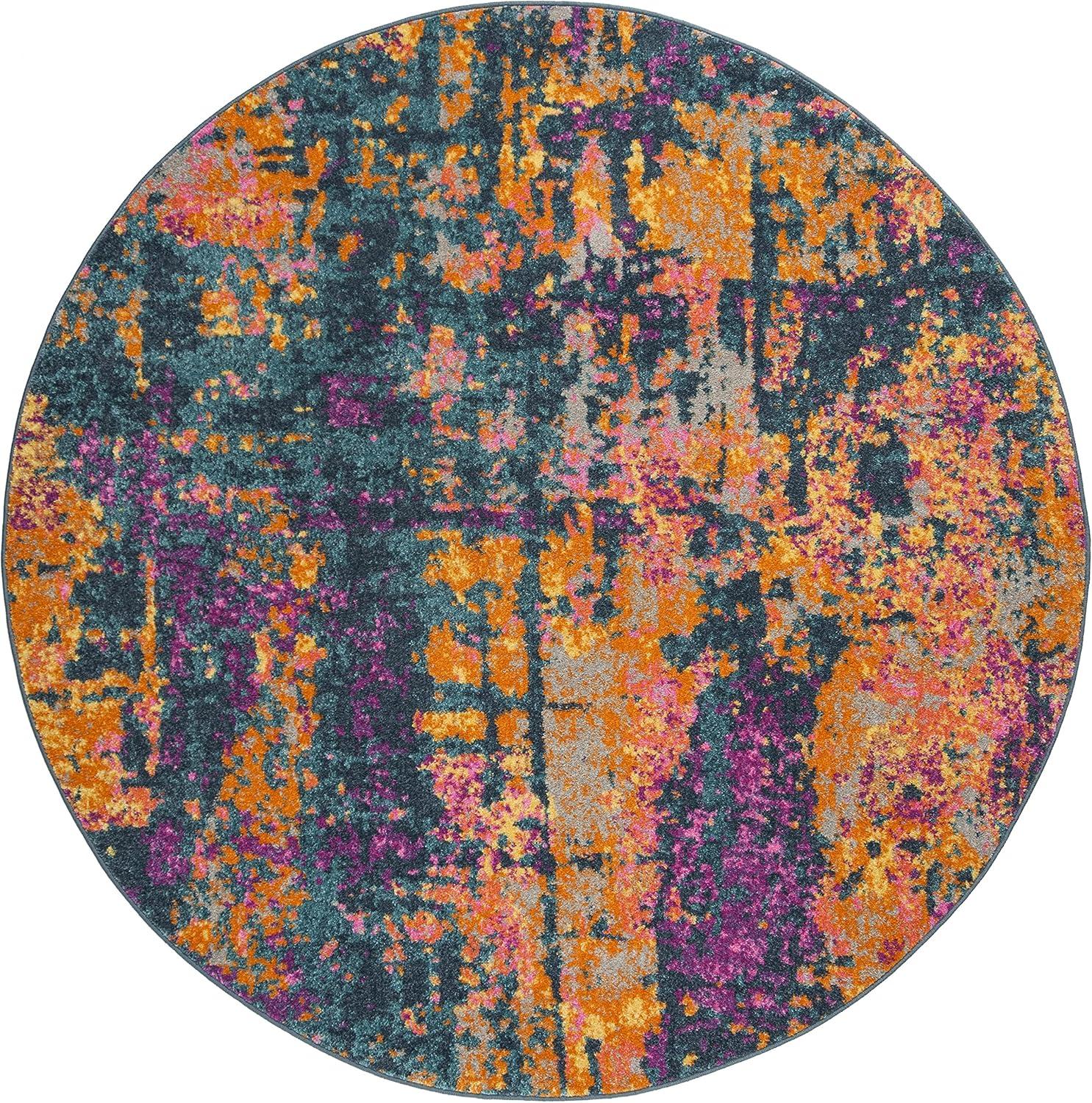 image:imageSAFAVIEH Area Rug 8x10 Madison Collection Large Ivory amp Blue Modern Boho Abstract Design NonShedding amp Easy Cleaning Ideal for Living Room Bedroom Office Dining Space MAD143BBlueOrange