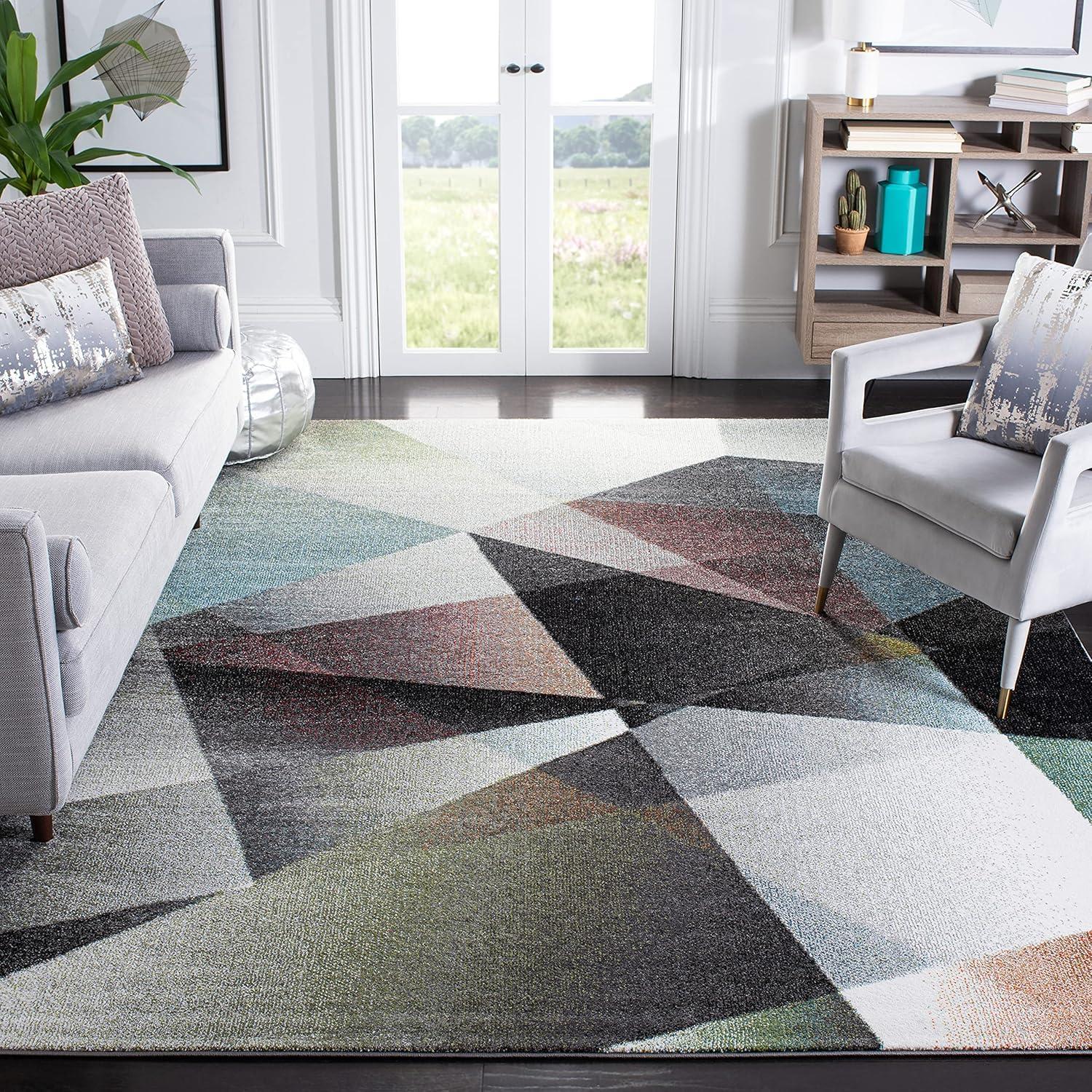 image:imageSAFAVIEH Area Rug 8x10 Porcello Collection Large Grey amp Multi Modern Abstract Design NonShedding amp Easy Cleaning Ideal for Living Room Bedroom Office Dining Space PRL6939BGreyMulti