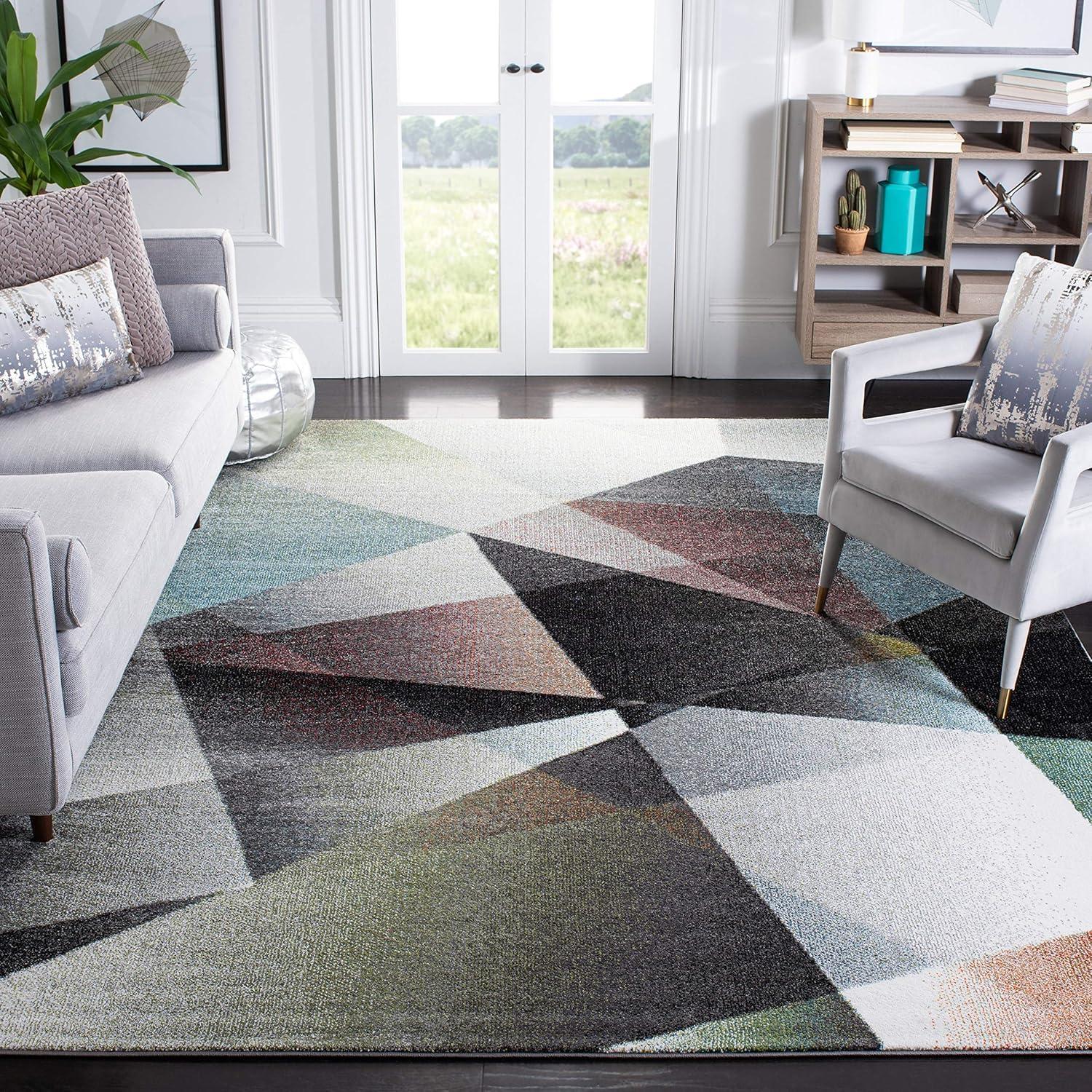 image:imageSAFAVIEH Area Rug 8x10 Porcello Collection Large Grey amp Multi Modern Abstract Design NonShedding amp Easy Cleaning Ideal for Living Room Bedroom Office Dining Space PRL6939BGreyMulti