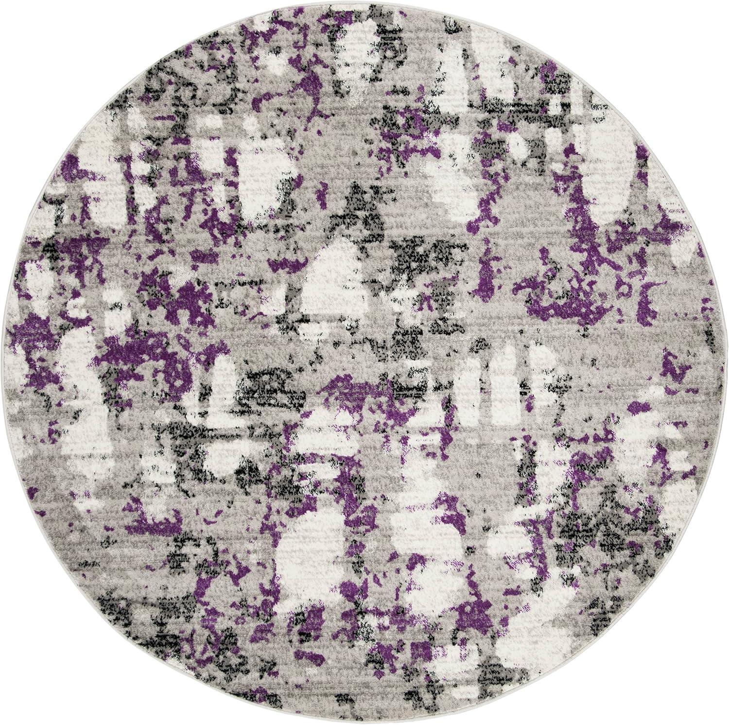 image:imageSAFAVIEH Area Rug 8x10 Skyler Collection Large Grey amp Purple Modern Abstract Design NonShedding amp Easy Cleaning Ideal for Living Room Bedroom Office Dining Space SKY193RGreyPurple