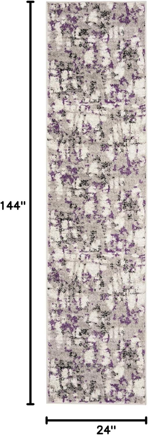 image:imageSAFAVIEH Area Rug 8x10 Skyler Collection Large Grey amp Purple Modern Abstract Design NonShedding amp Easy Cleaning Ideal for Living Room Bedroom Office Dining Space SKY193RGreyPurple