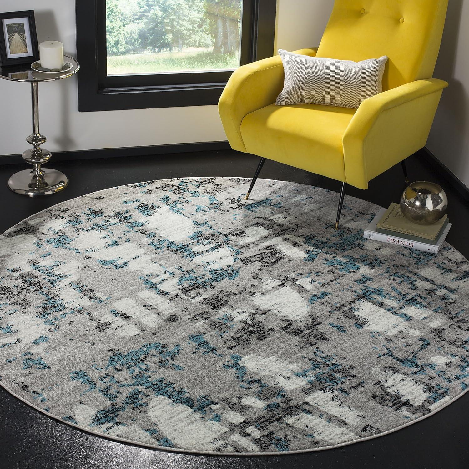 image:imageSAFAVIEH Area Rug 8x10 Skyler Collection Large Grey amp Purple Modern Abstract Design NonShedding amp Easy Cleaning Ideal for Living Room Bedroom Office Dining Space SKY193RGreyBlue