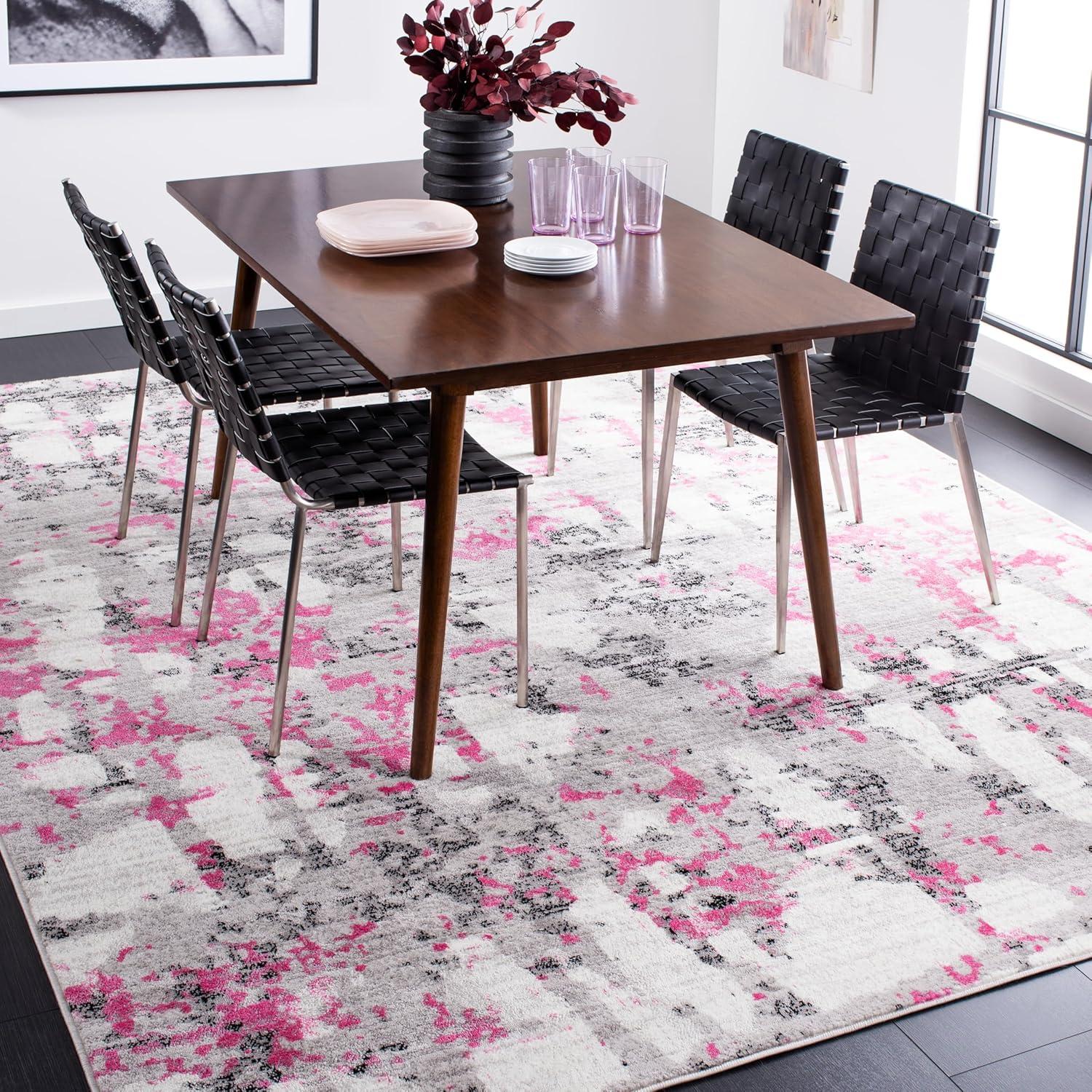 image:imageSAFAVIEH Area Rug 8x10 Skyler Collection Large Grey amp Purple Modern Abstract Design NonShedding amp Easy Cleaning Ideal for Living Room Bedroom Office Dining Space SKY193RGreyPink