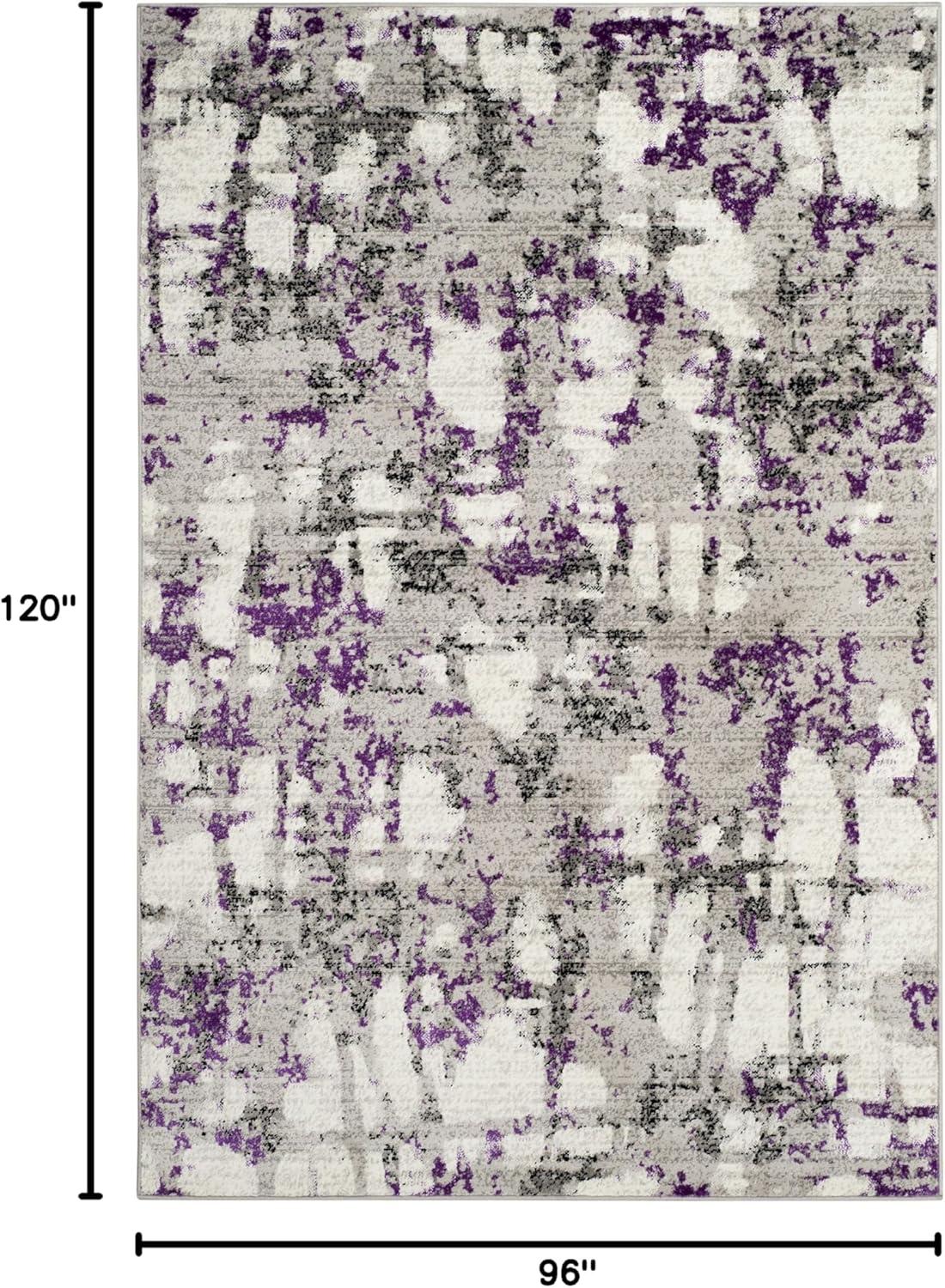 image:imageSAFAVIEH Area Rug 8x10 Skyler Collection Large Grey amp Purple Modern Abstract Design NonShedding amp Easy Cleaning Ideal for Living Room Bedroom Office Dining Space SKY193RGreyPurple