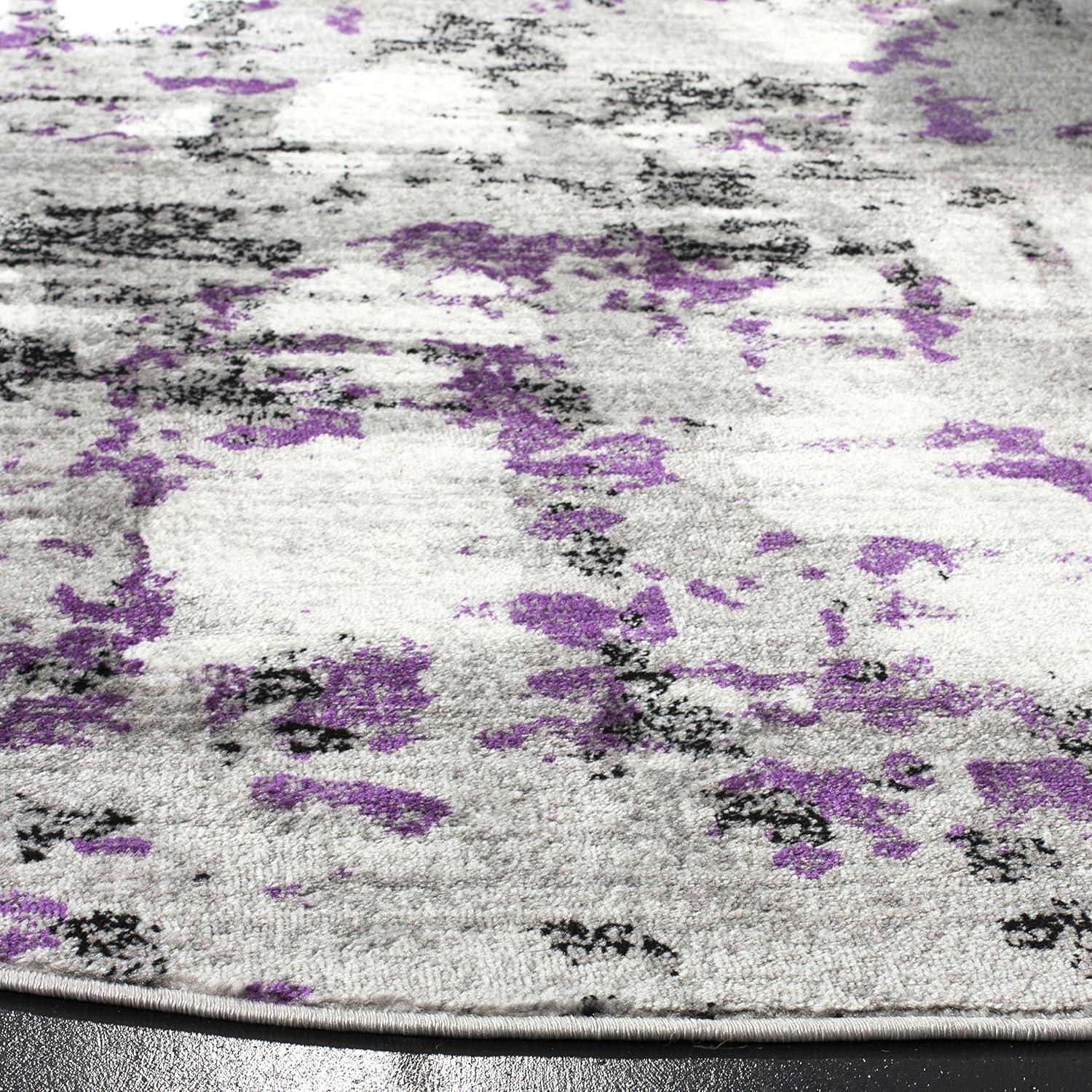 image:imageSAFAVIEH Area Rug 8x10 Skyler Collection Large Grey amp Purple Modern Abstract Design NonShedding amp Easy Cleaning Ideal for Living Room Bedroom Office Dining Space SKY193RGreyPurple