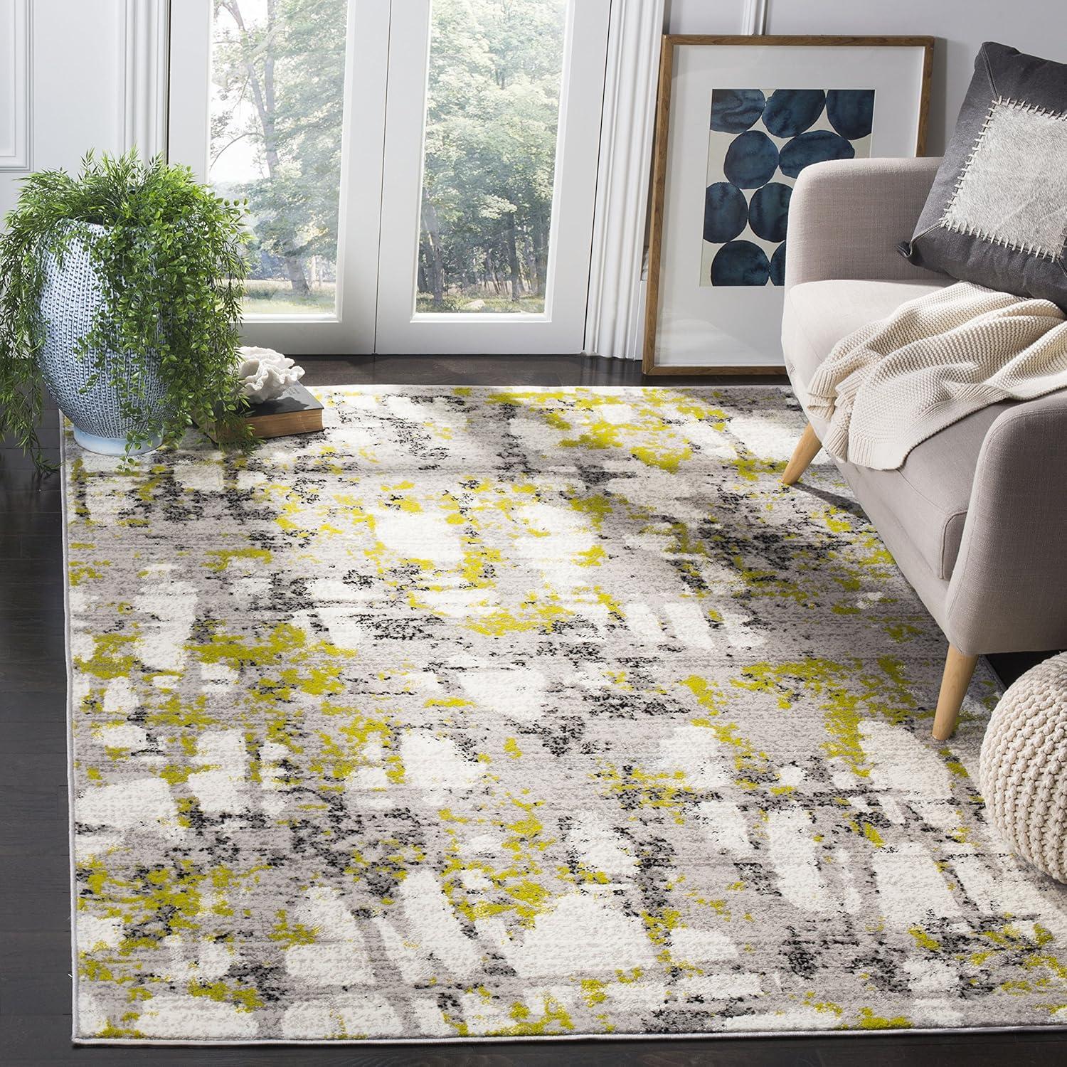 image:imageSAFAVIEH Area Rug 8x10 Skyler Collection Large Grey amp Purple Modern Abstract Design NonShedding amp Easy Cleaning Ideal for Living Room Bedroom Office Dining Space SKY193RGreyGreen