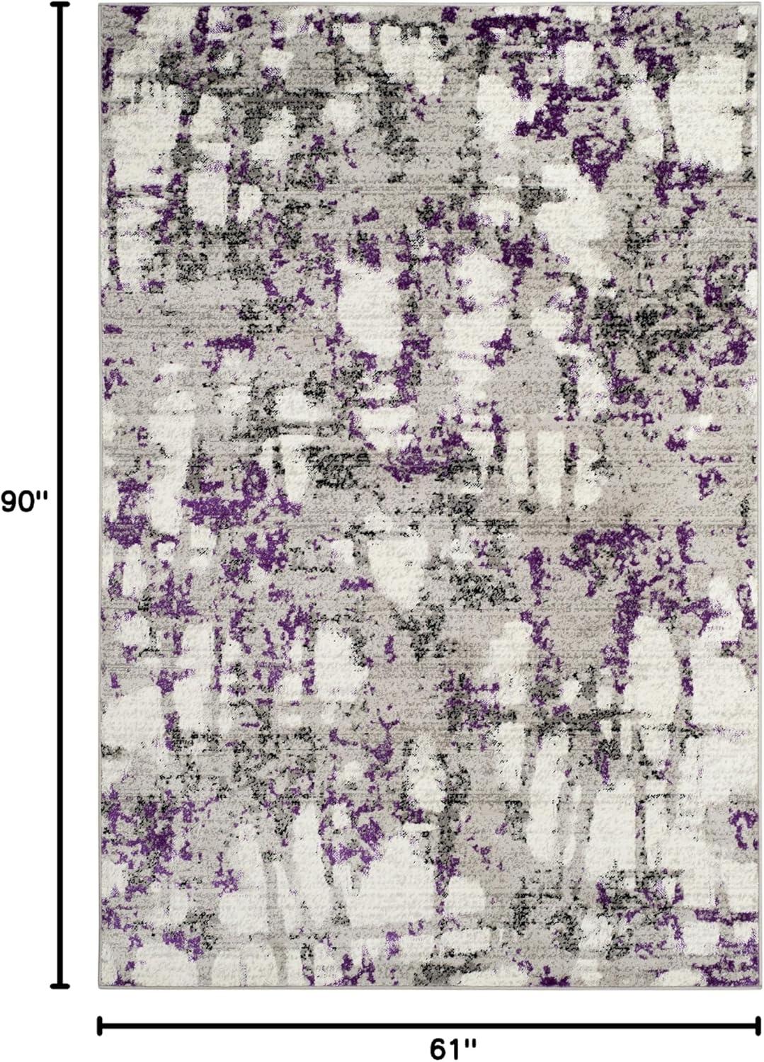 image:imageSAFAVIEH Area Rug 8x10 Skyler Collection Large Grey amp Purple Modern Abstract Design NonShedding amp Easy Cleaning Ideal for Living Room Bedroom Office Dining Space SKY193RGreyPurple
