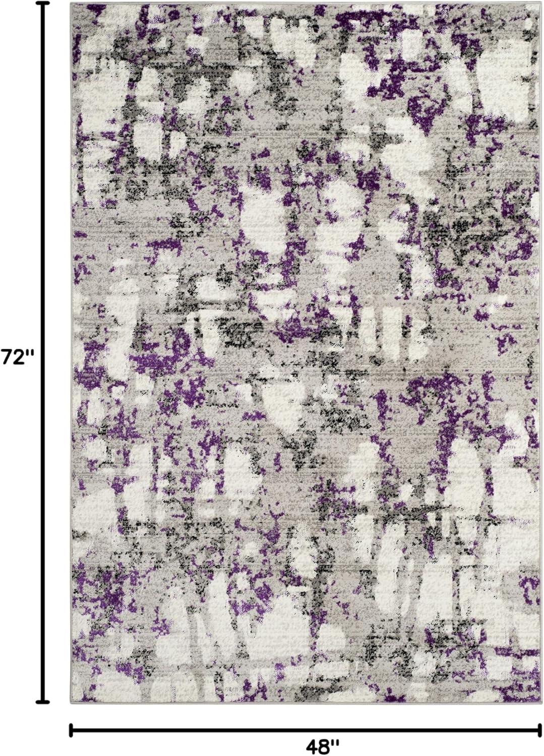 image:imageSAFAVIEH Area Rug 8x10 Skyler Collection Large Grey amp Purple Modern Abstract Design NonShedding amp Easy Cleaning Ideal for Living Room Bedroom Office Dining Space SKY193RGreyPurple