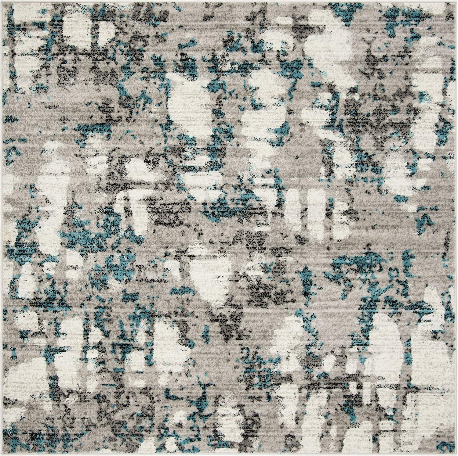 image:imageSAFAVIEH Area Rug 8x10 Skyler Collection Large Grey amp Purple Modern Abstract Design NonShedding amp Easy Cleaning Ideal for Living Room Bedroom Office Dining Space SKY193RGreyBlue