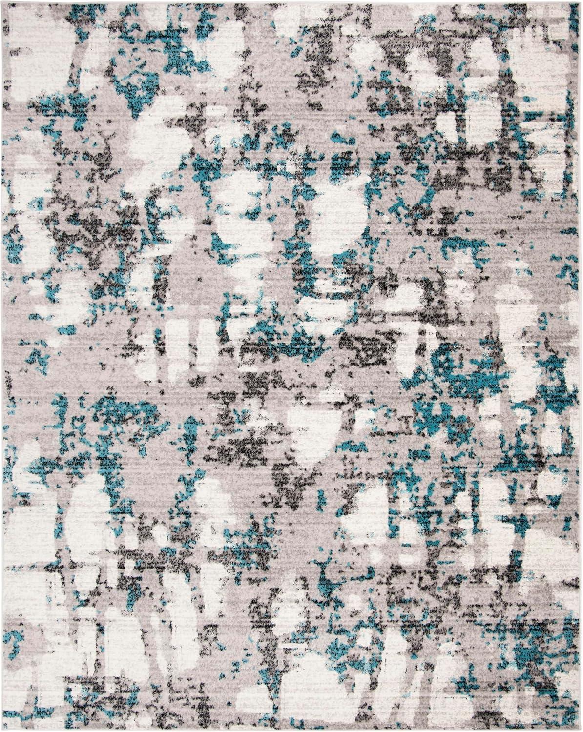 image:imageSAFAVIEH Area Rug 8x10 Skyler Collection Large Grey amp Purple Modern Abstract Design NonShedding amp Easy Cleaning Ideal for Living Room Bedroom Office Dining Space SKY193RGreyBlue