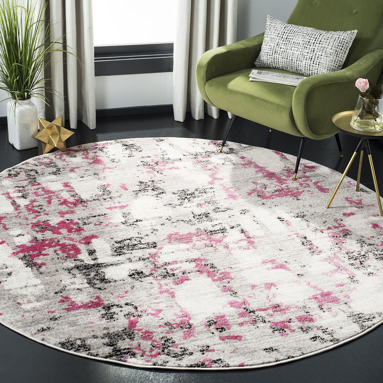 image:imageSAFAVIEH Area Rug 8x10 Skyler Collection Large Grey amp Purple Modern Abstract Design NonShedding amp Easy Cleaning Ideal for Living Room Bedroom Office Dining Space SKY193RGreyPink