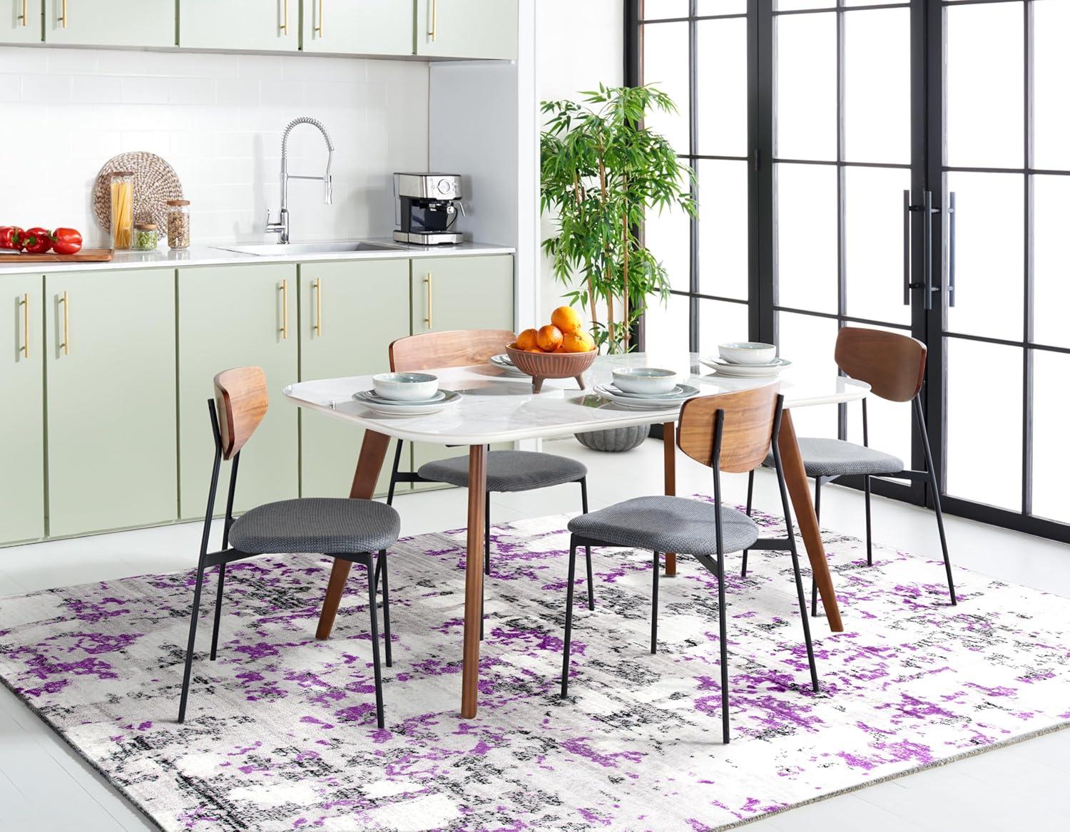 image:imageSAFAVIEH Area Rug 8x10 Skyler Collection Large Grey amp Purple Modern Abstract Design NonShedding amp Easy Cleaning Ideal for Living Room Bedroom Office Dining Space SKY193RGreyPurple