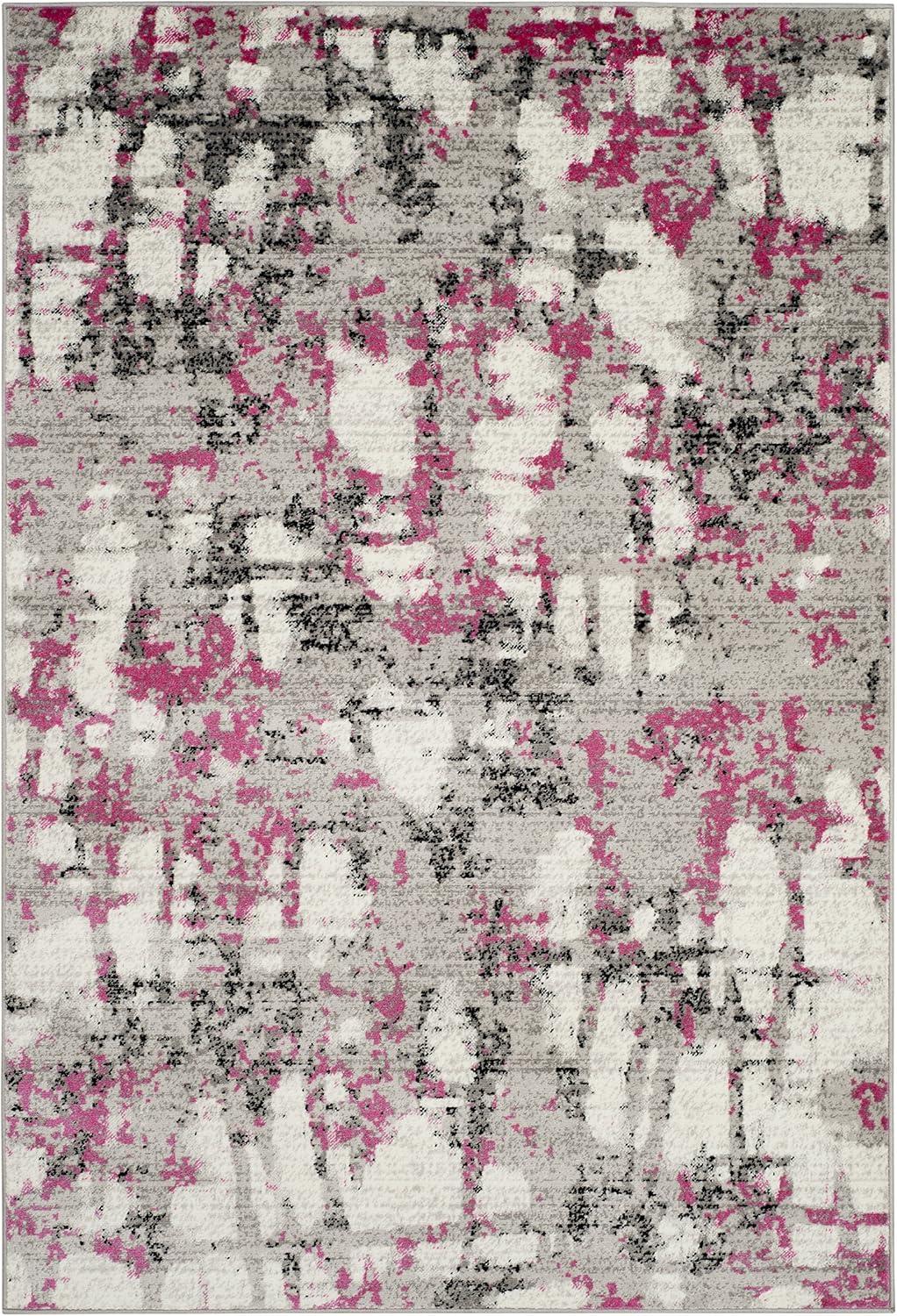 image:imageSAFAVIEH Area Rug 8x10 Skyler Collection Large Grey amp Purple Modern Abstract Design NonShedding amp Easy Cleaning Ideal for Living Room Bedroom Office Dining Space SKY193RGreyPink