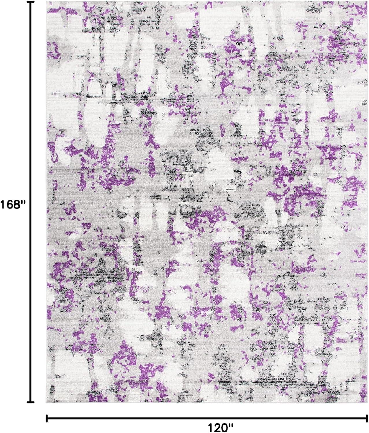 image:imageSAFAVIEH Area Rug 8x10 Skyler Collection Large Grey amp Purple Modern Abstract Design NonShedding amp Easy Cleaning Ideal for Living Room Bedroom Office Dining Space SKY193RGreyPurple