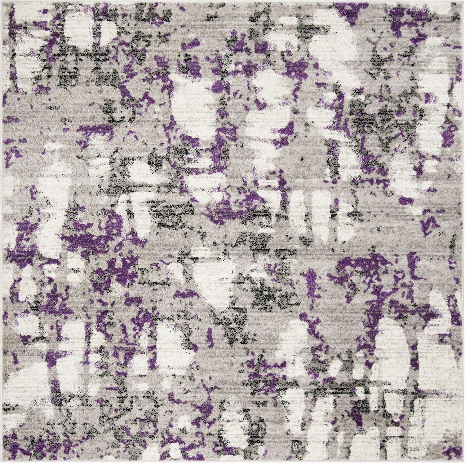 image:imageSAFAVIEH Area Rug 8x10 Skyler Collection Large Grey amp Purple Modern Abstract Design NonShedding amp Easy Cleaning Ideal for Living Room Bedroom Office Dining Space SKY193RGreyPurple