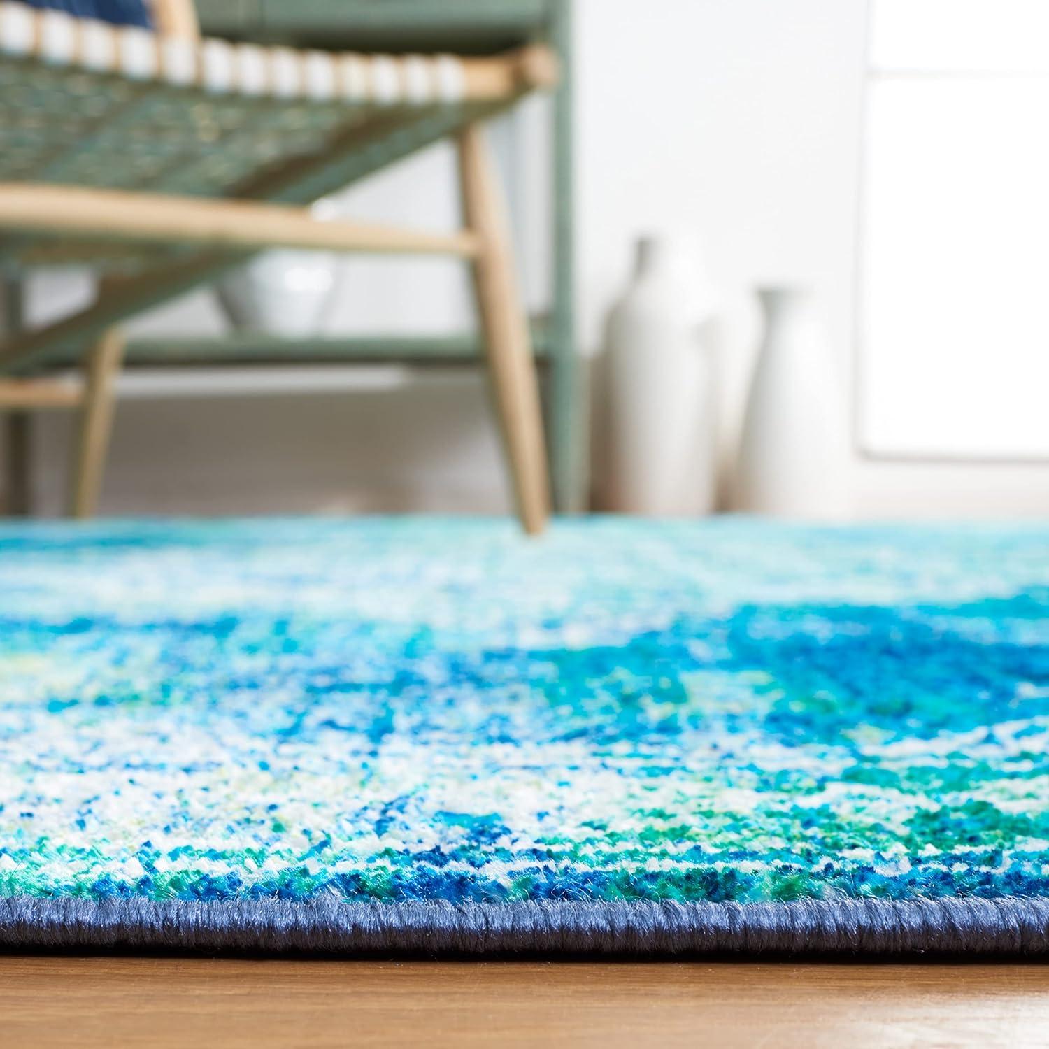image:imageSAFAVIEH Bahia Collection Area Rug 55 x 77 Blue amp Green Boho Overdyed Design NonShedding amp Easy Care Machine Washable Ideal for High Traffic Areas in Living Room Bedroom BAH162MBlueGreen