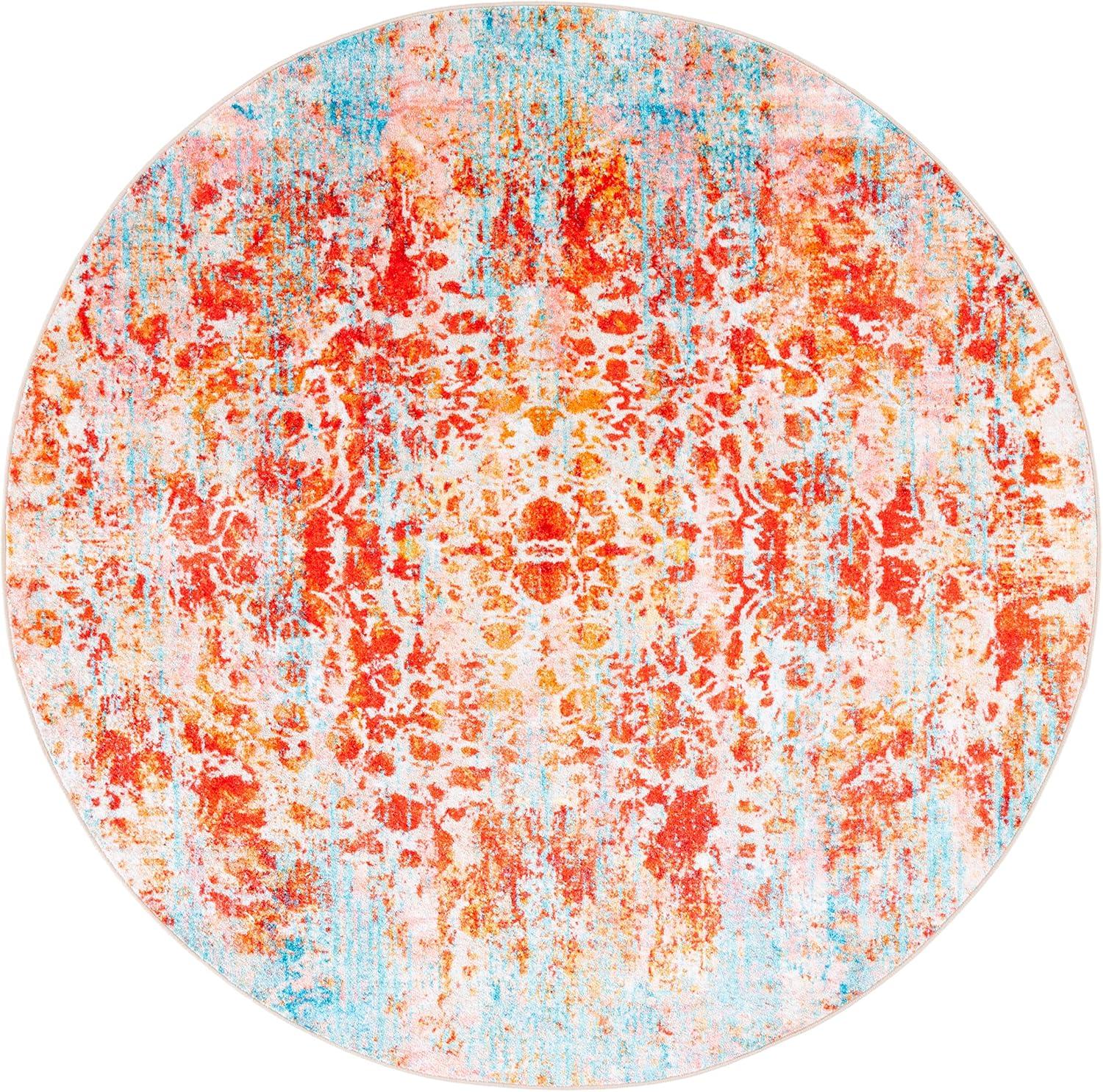 image:imageSAFAVIEH Bahia Collection Area Rug 55 x 77 Light Blue amp Red Boho Overdyed Design NonShedding amp Easy Care Machine Washable Ideal for High Traffic Areas in Living Room Bedroom BAH164JLight BlueRed