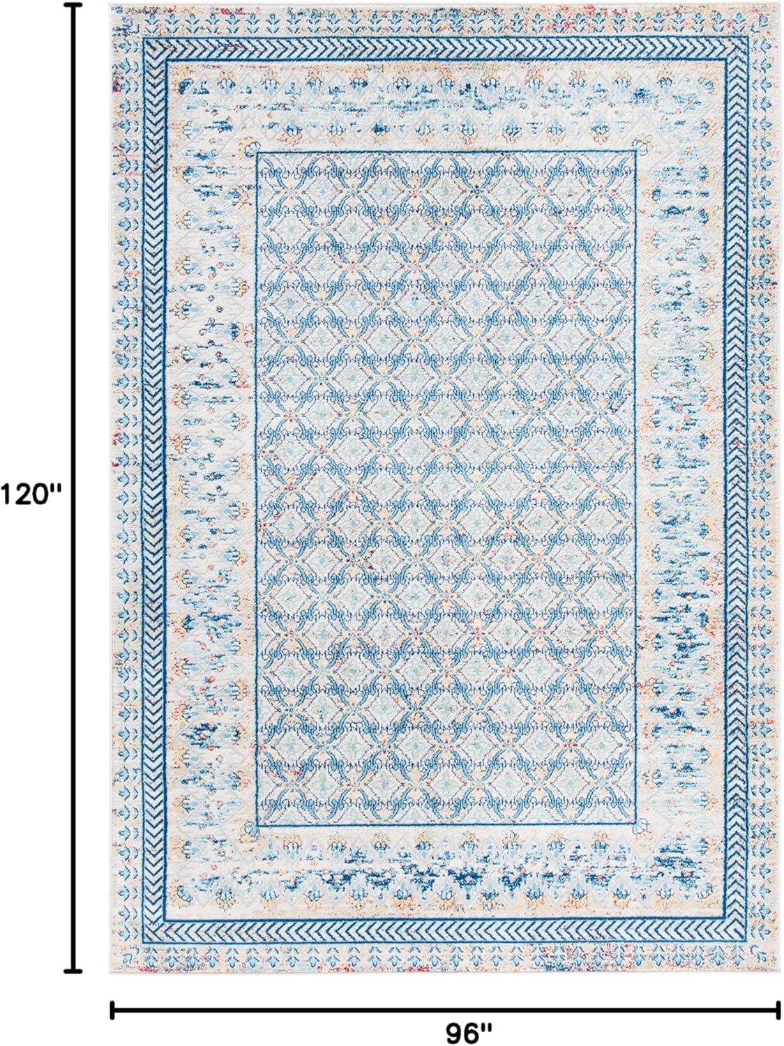 image:imageSAFAVIEH Brentwood Collection 8 x 10 Blue Yellow BNT899M Traditional Oriental Distressed NonShedding Living Room Bedroom Dining Home Office Area RugBlueYellow