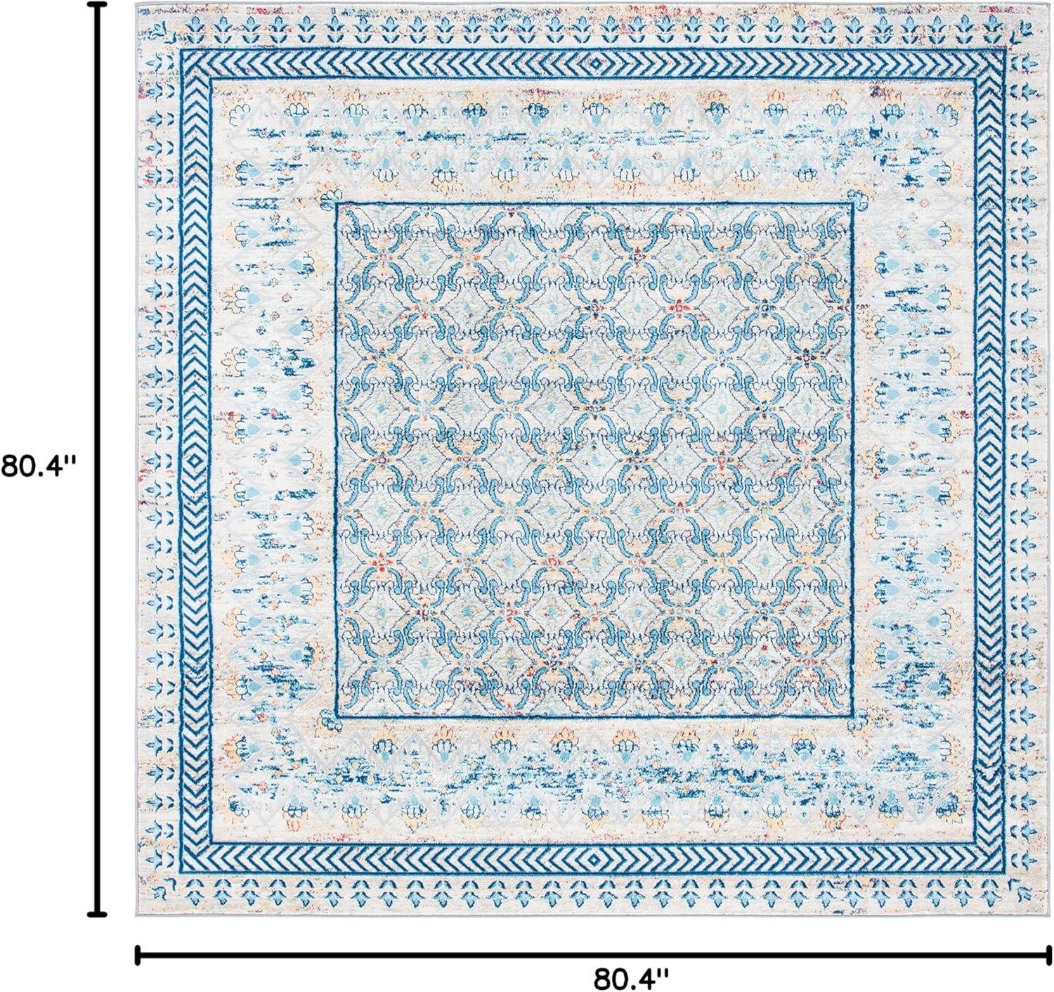 image:imageSAFAVIEH Brentwood Collection 8 x 10 Blue Yellow BNT899M Traditional Oriental Distressed NonShedding Living Room Bedroom Dining Home Office Area RugBlueYellow