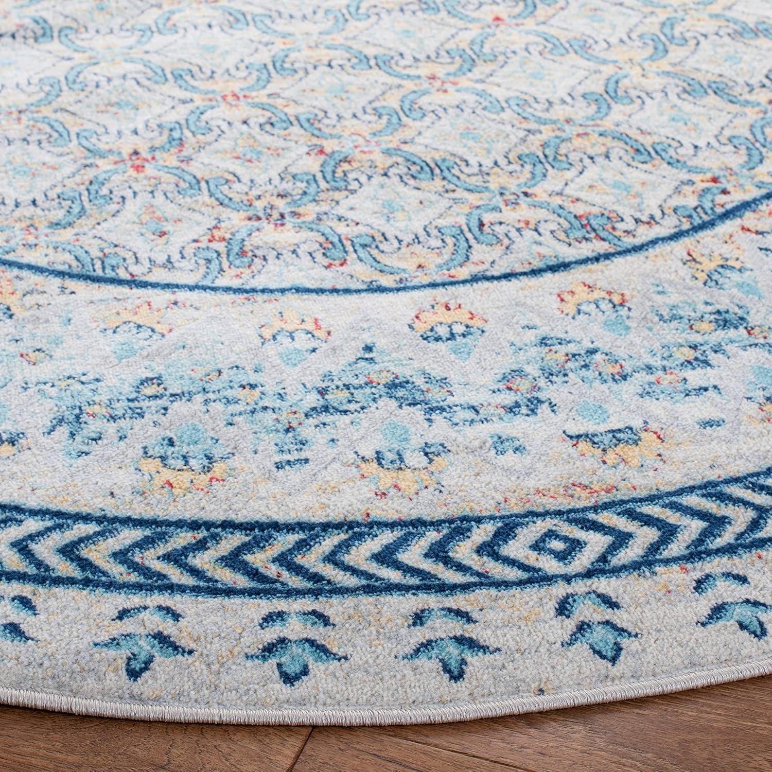 image:imageSAFAVIEH Brentwood Collection 8 x 10 Blue Yellow BNT899M Traditional Oriental Distressed NonShedding Living Room Bedroom Dining Home Office Area RugBlueYellow
