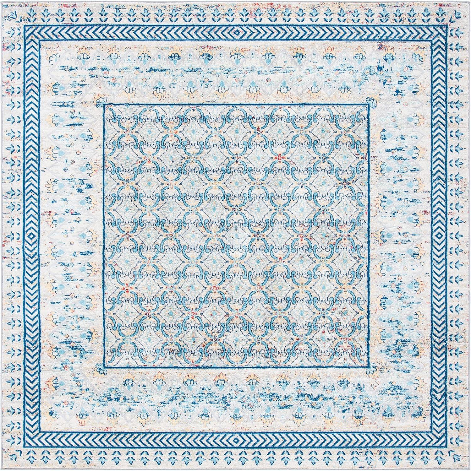 image:imageSAFAVIEH Brentwood Collection 8 x 10 Blue Yellow BNT899M Traditional Oriental Distressed NonShedding Living Room Bedroom Dining Home Office Area RugBlueYellow