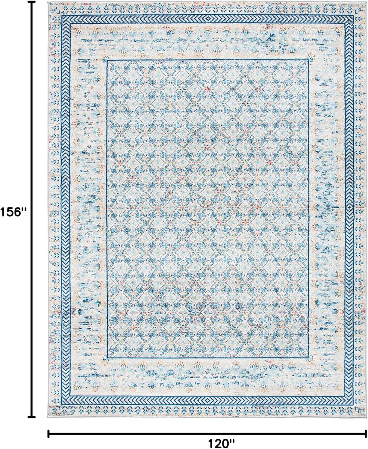 image:imageSAFAVIEH Brentwood Collection 8 x 10 Blue Yellow BNT899M Traditional Oriental Distressed NonShedding Living Room Bedroom Dining Home Office Area RugBlueYellow