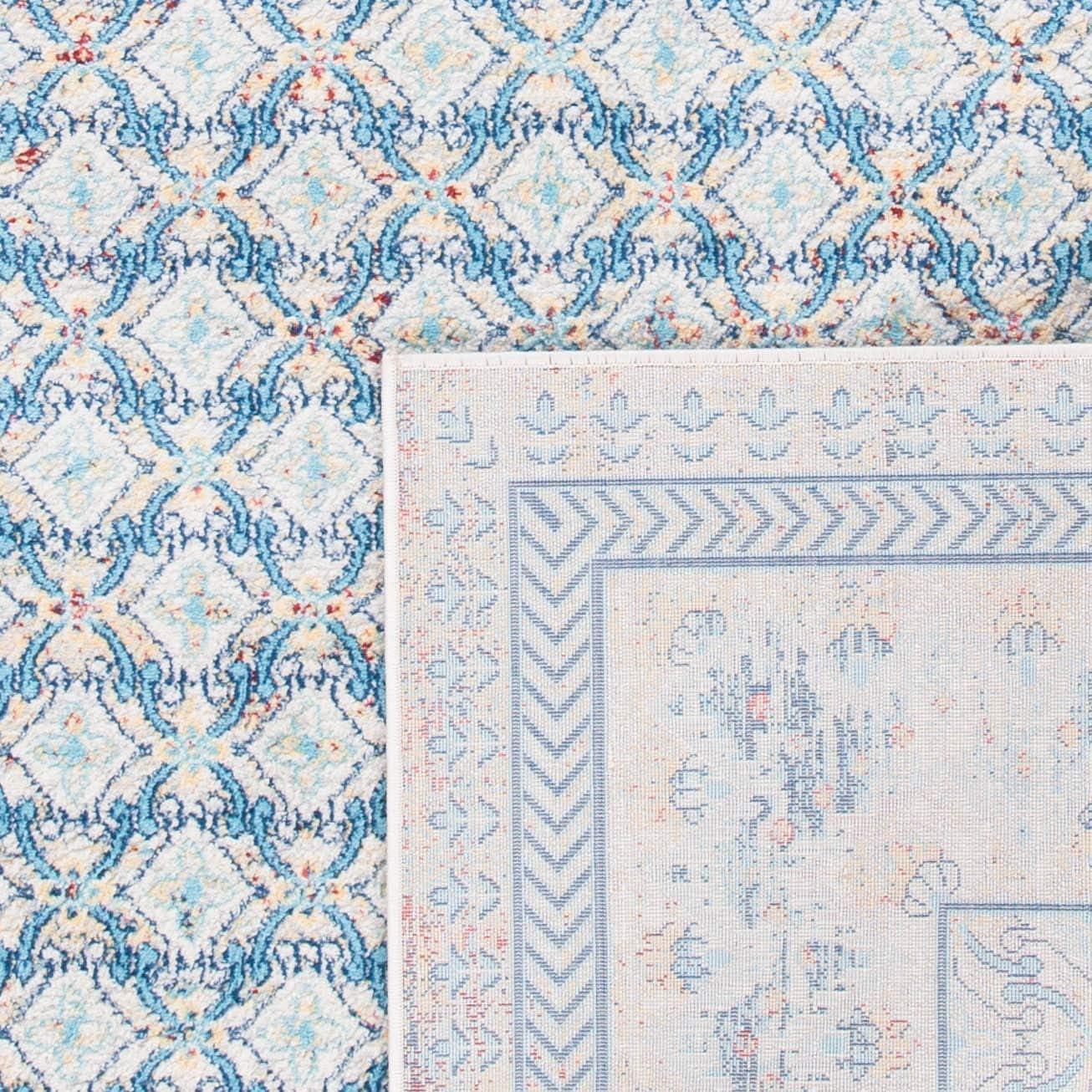 image:imageSAFAVIEH Brentwood Collection 8 x 10 Blue Yellow BNT899M Traditional Oriental Distressed NonShedding Living Room Bedroom Dining Home Office Area RugBlueYellow