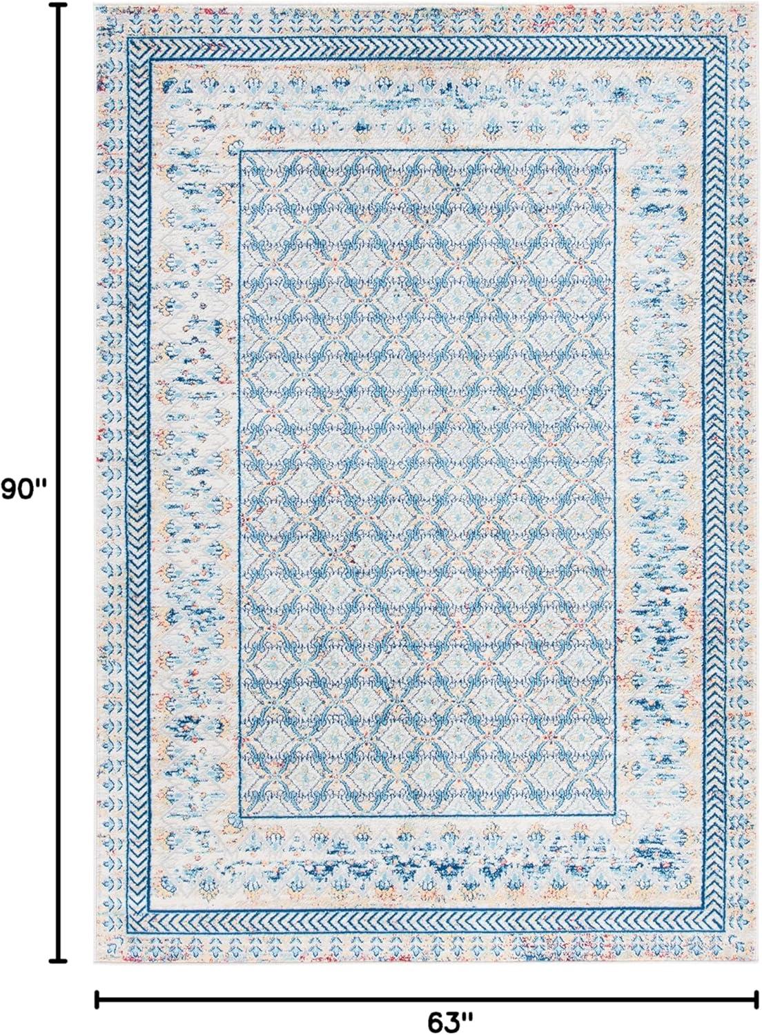 image:imageSAFAVIEH Brentwood Collection 8 x 10 Blue Yellow BNT899M Traditional Oriental Distressed NonShedding Living Room Bedroom Dining Home Office Area RugBlueYellow