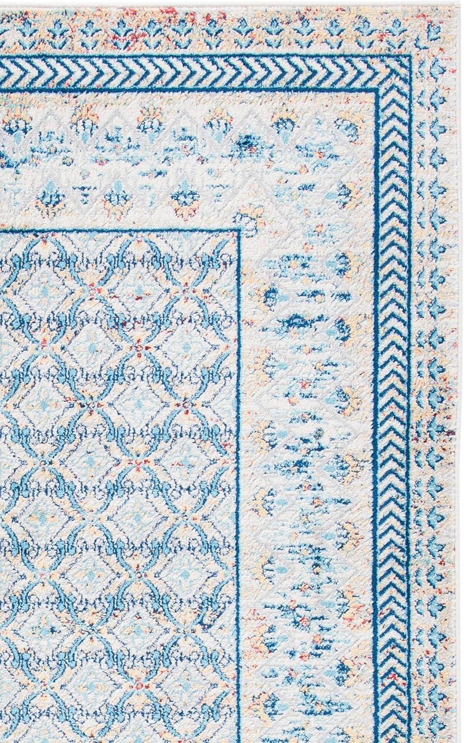 image:imageSAFAVIEH Brentwood Collection 8 x 10 Blue Yellow BNT899M Traditional Oriental Distressed NonShedding Living Room Bedroom Dining Home Office Area RugBlueYellow